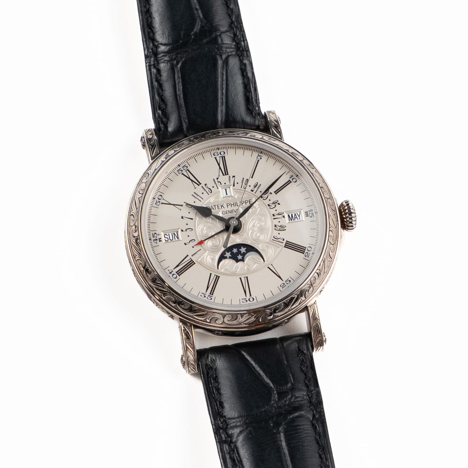 Patek Philippe Grand Complications 5160G-001 Retrograde Perpetual Calendar White Gold Silvery Opaline Dial Rare Handcrafts (2013)