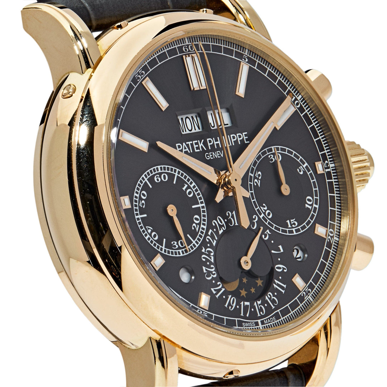 Luxury Watch Patek Philippe Perpetual Calendar Grand Complications Rose Gold 5204R-011 Wrist Aficionado