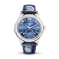 Thumbnail for Luxury Watch Patek Philippe Grand Complications Tourbillon Minute Repeater Perpetual Calendar White Gold Blue Dial 5207G-001 Wrist Aficionado