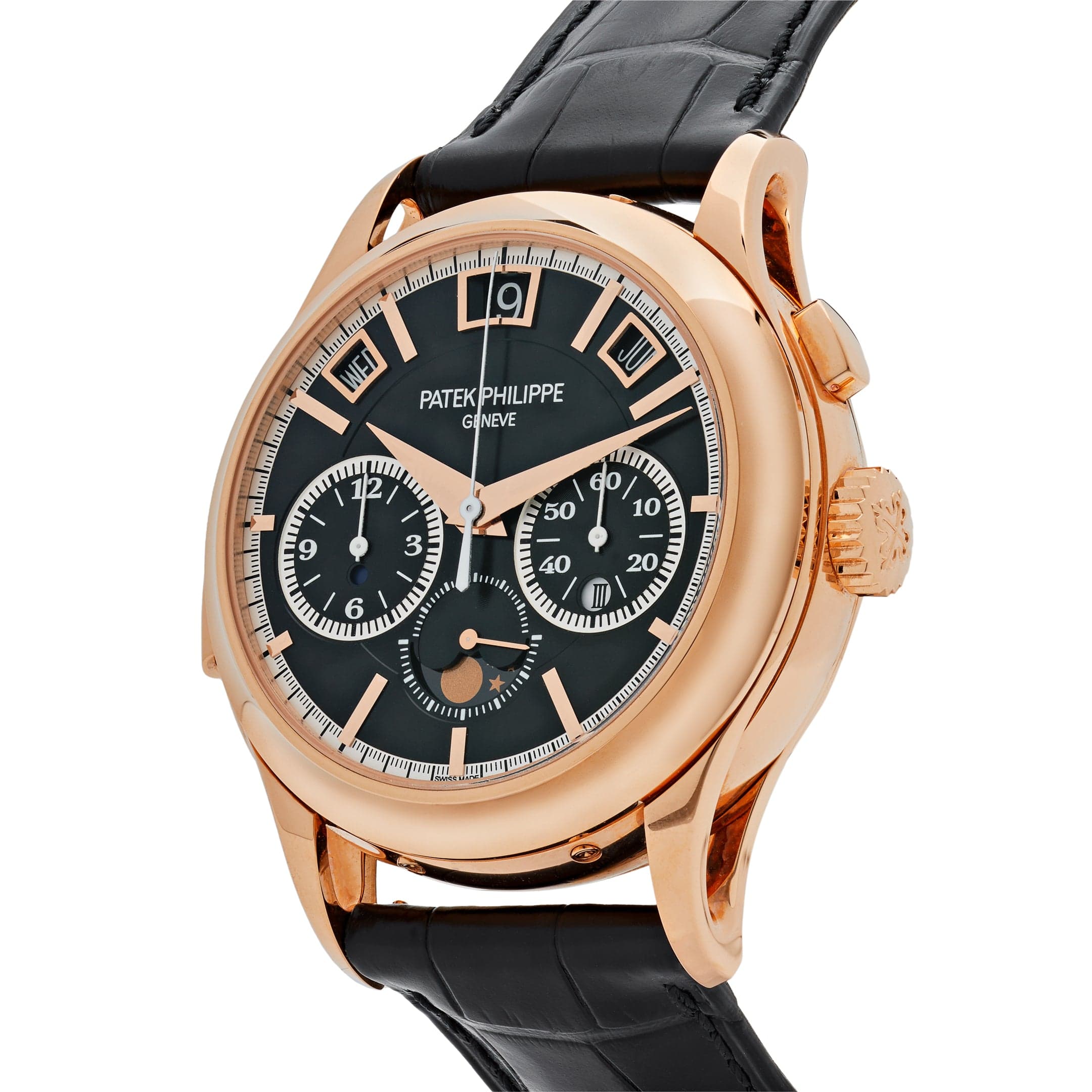 Luxury Watch Patek Philippe Grand Complications Minute Repeater Perpetual Calendar Rose Gold Black Dial 5208R-001 Wrist Aficionado