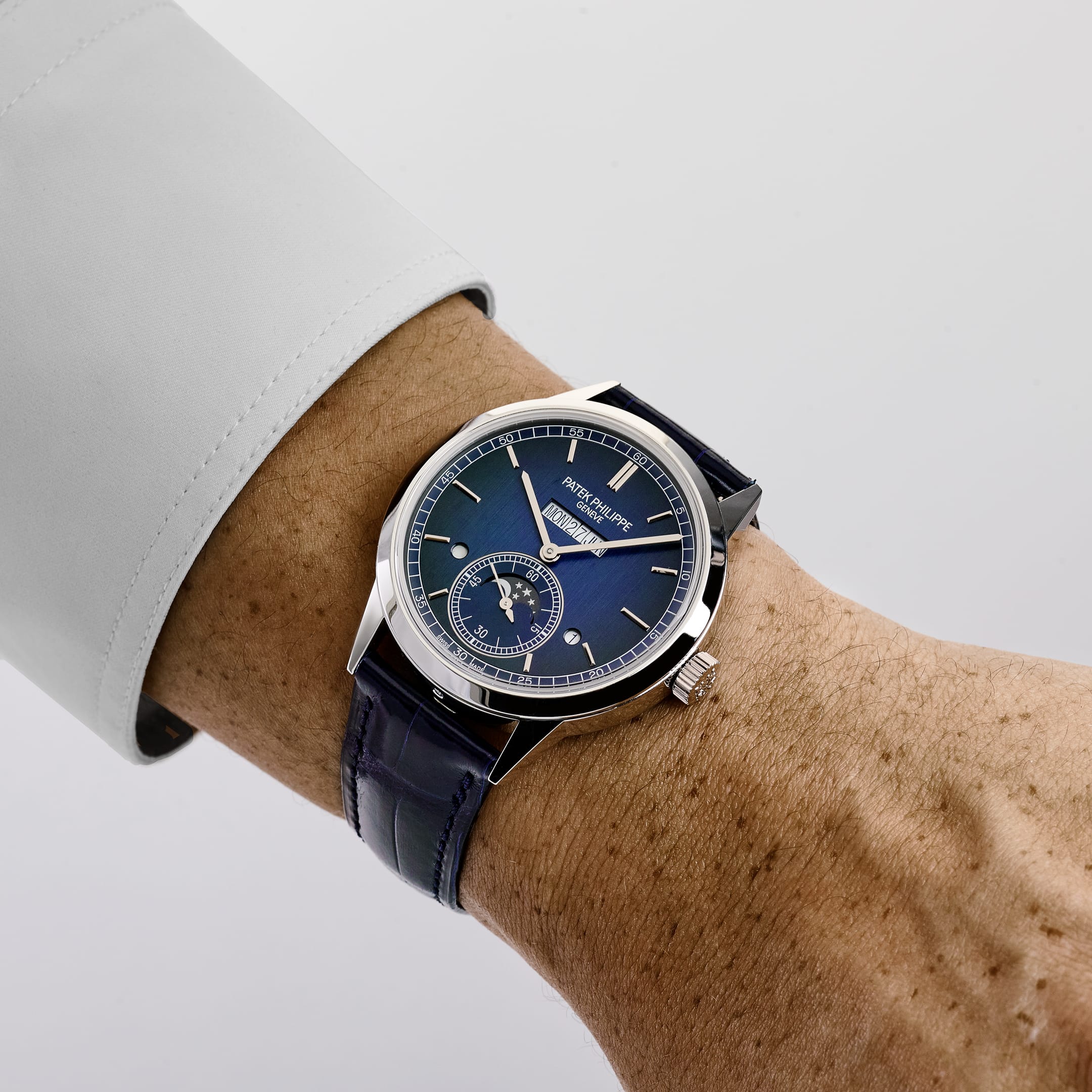 Patek Philippe Grand Complications 5236P-001 In-Line Perpetual Calendar Platinum Blue Dial (2025)