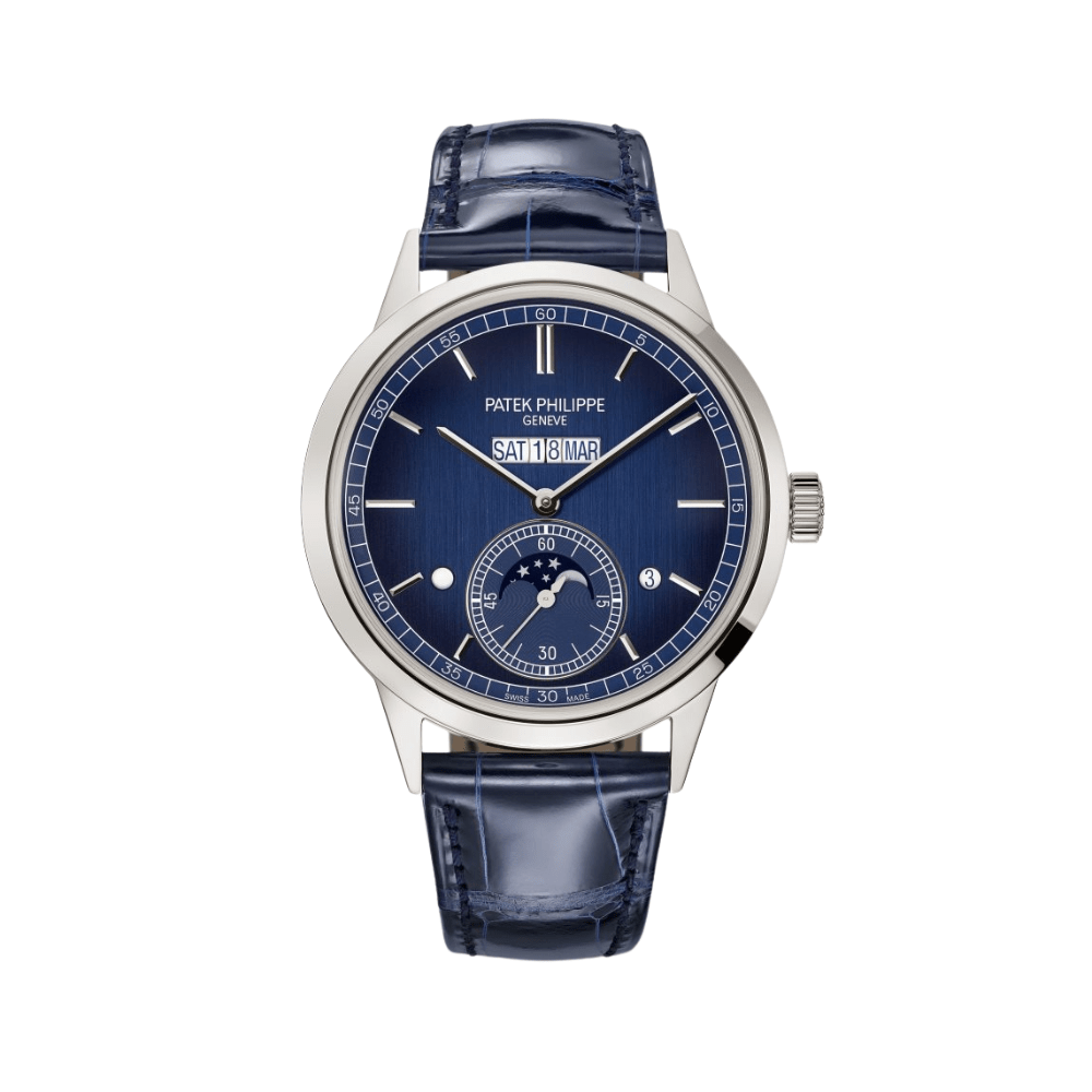 Patek Philippe Grand Complications 5236P-001 In-Line Perpetual Calendar Platinum Blue Dial