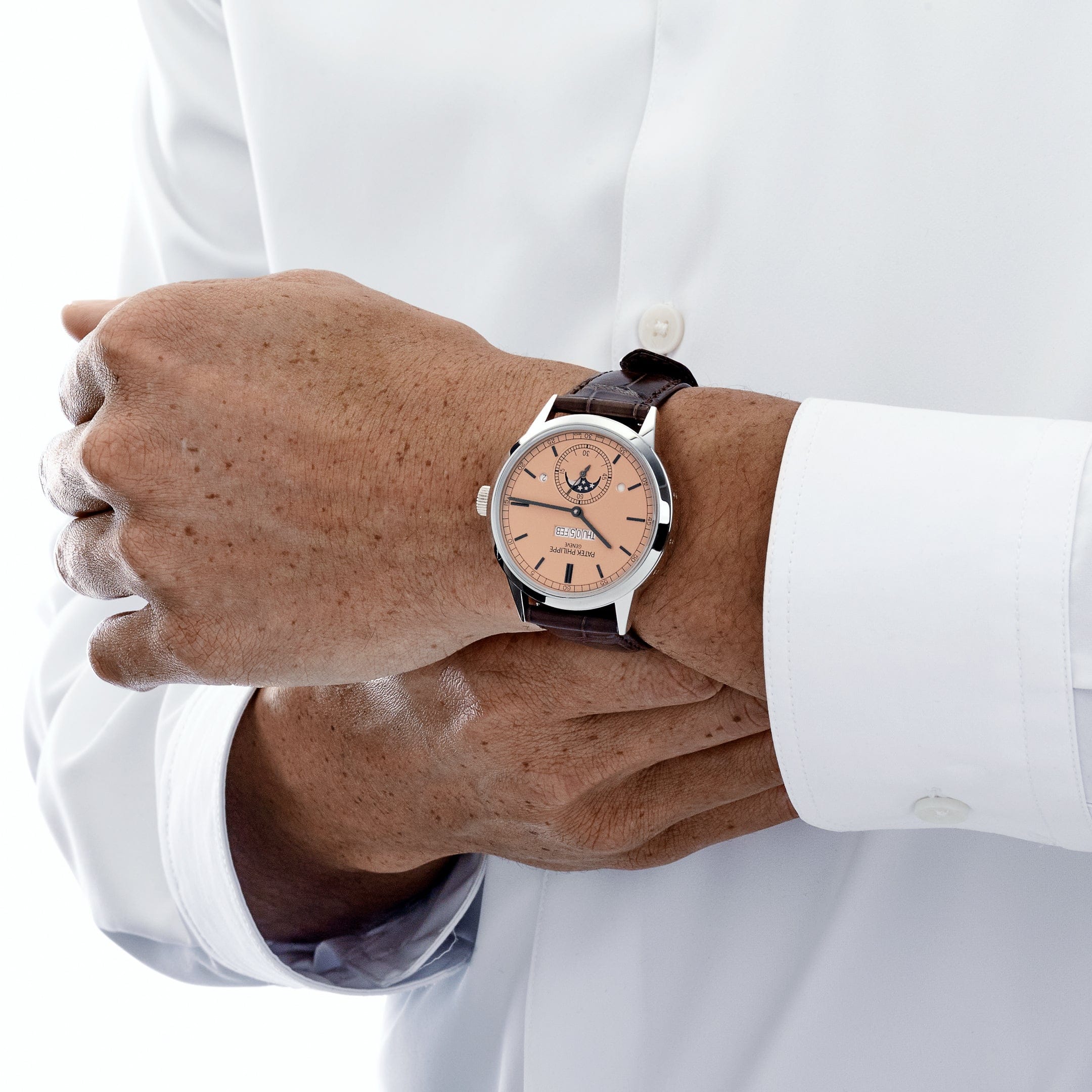 Patek Philippe Grand Complications 5236P-010 In-Line Perpetual Calendar Platinum Salmon Dial (2024)