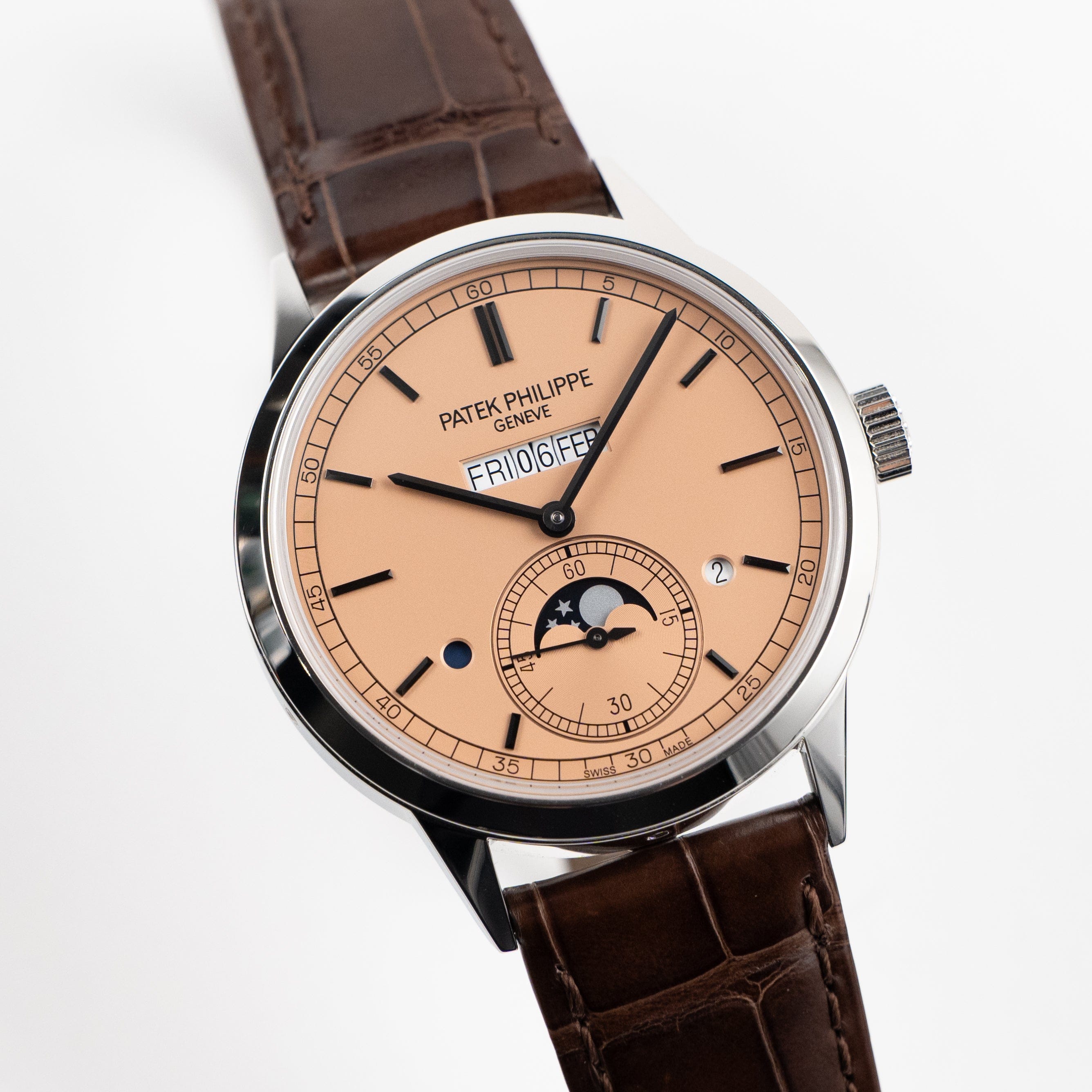 Patek Philippe Grand Complications 5236P-010 In-Line Perpetual Calendar Platinum Salmon Dial (2025)