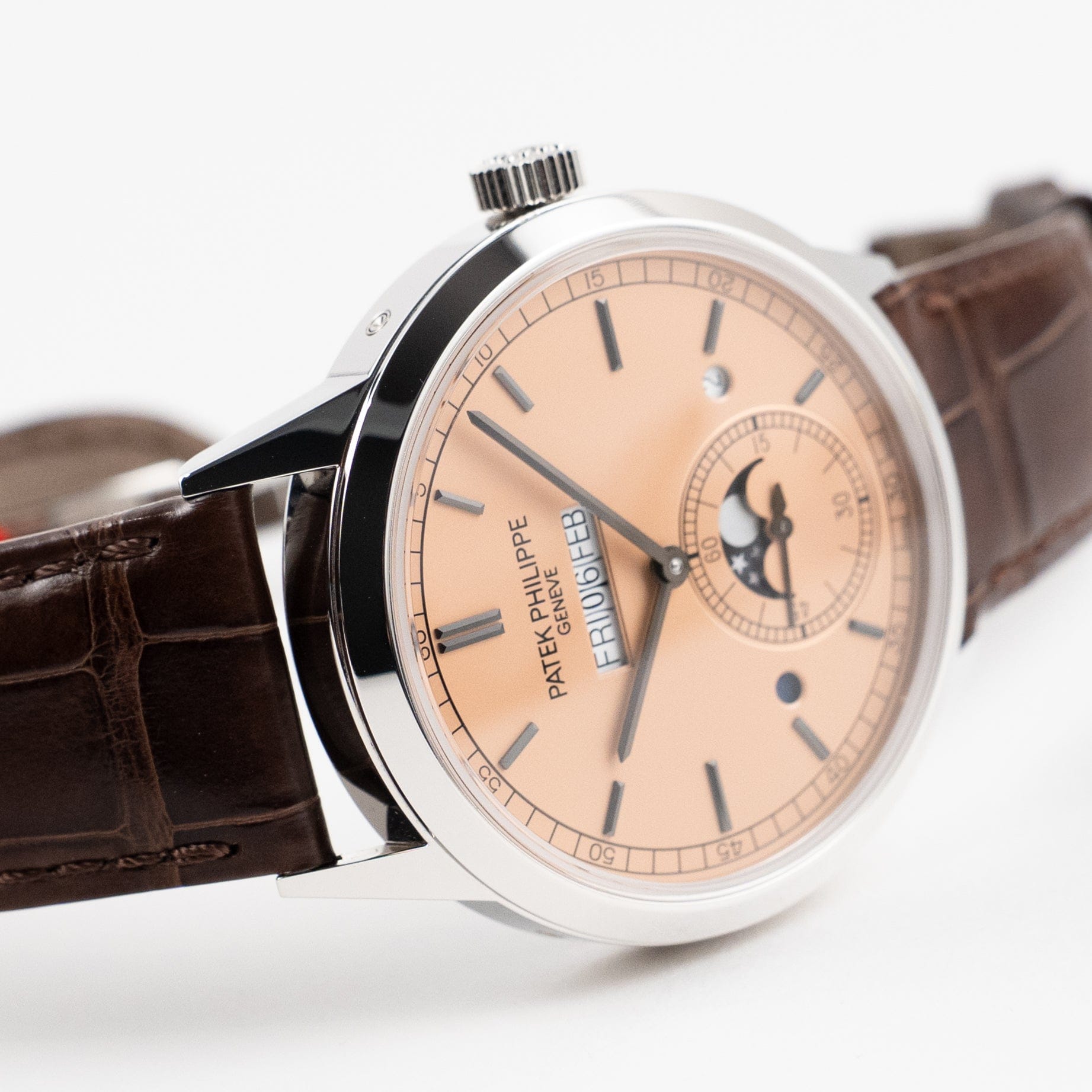 Patek Philippe Grand Complications 5236P-010 In-Line Perpetual Calendar Platinum Salmon Dial (2025)