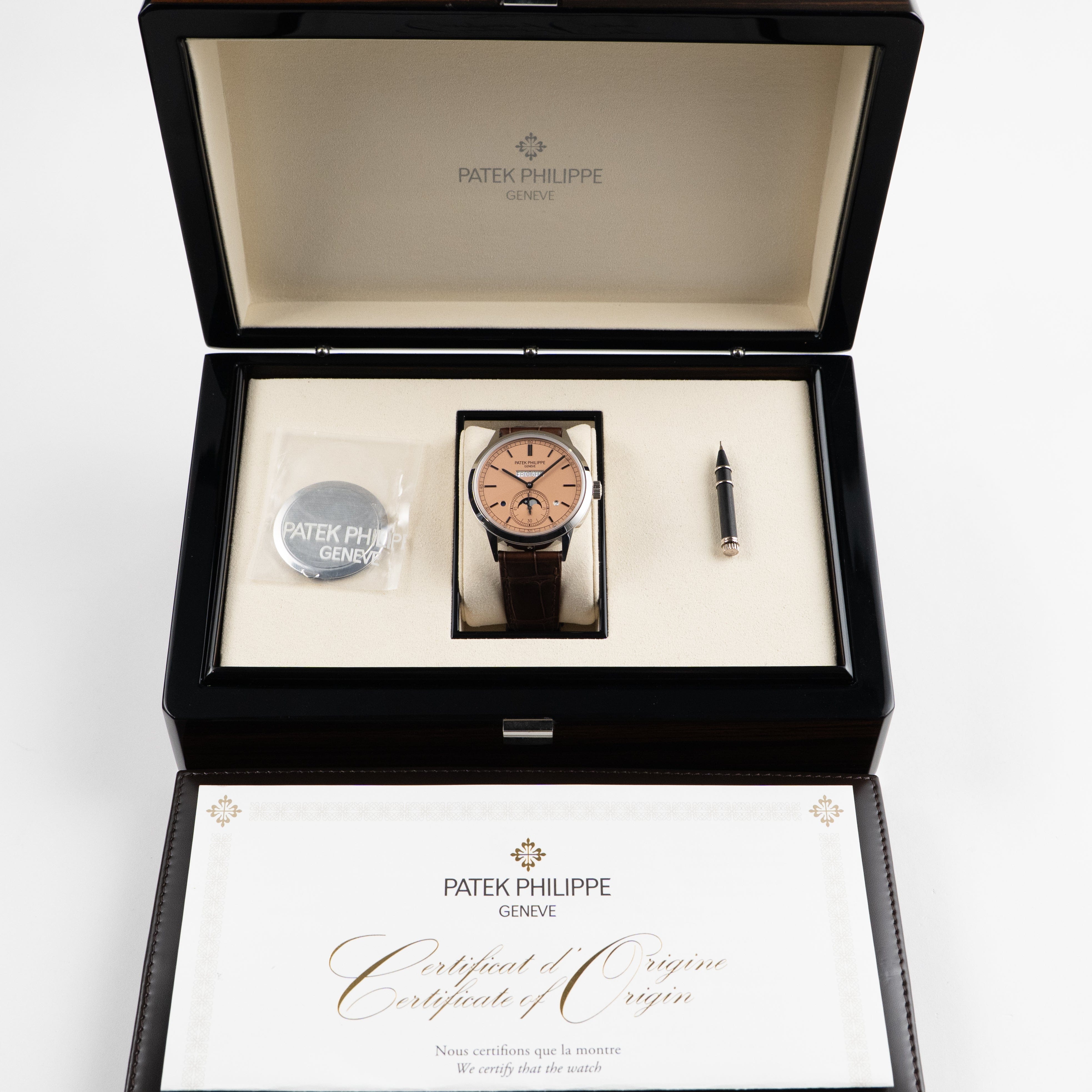 Patek Philippe Grand Complications 5236P-010 In-Line Perpetual Calendar Platinum Salmon Dial (2025)