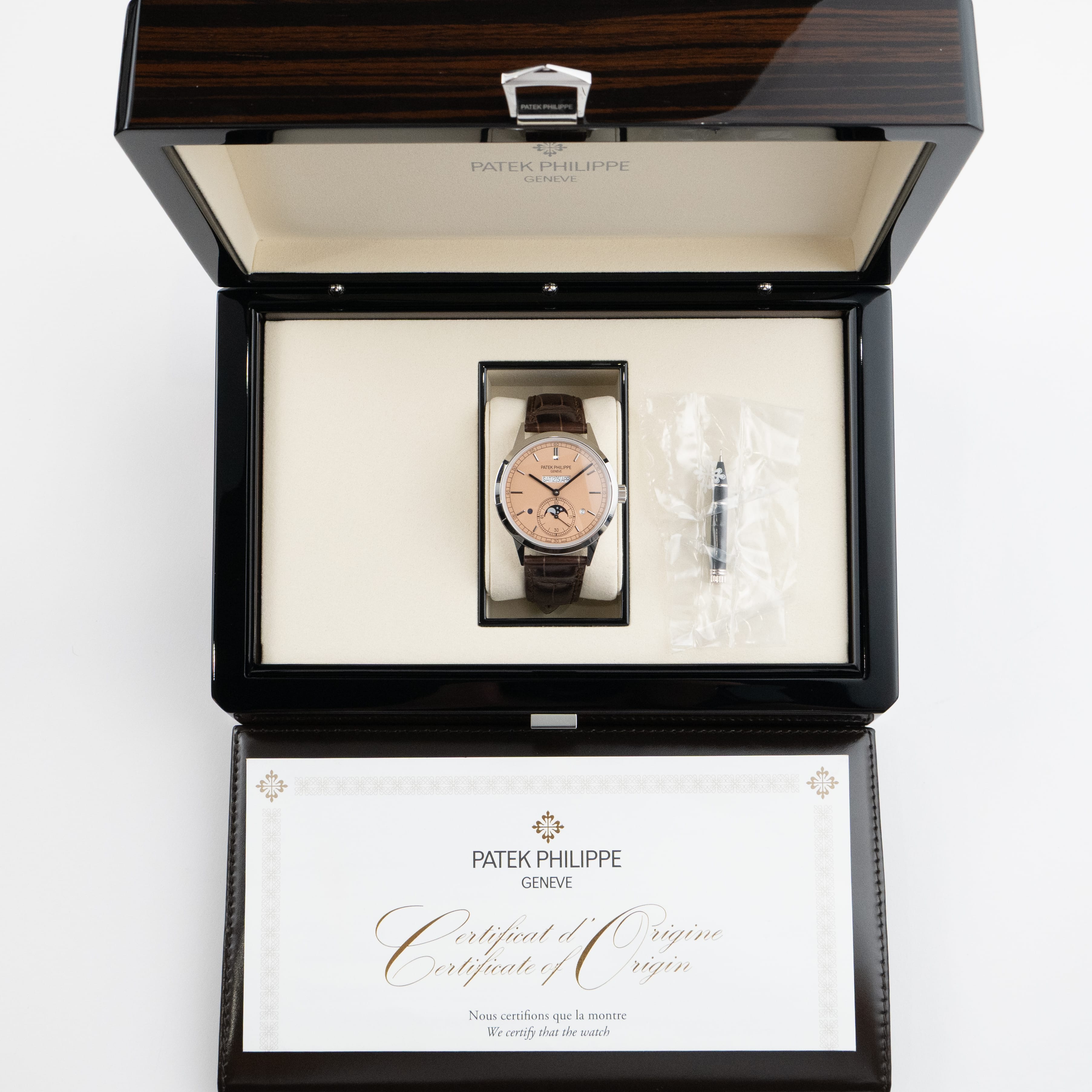 Patek Philippe Grand Complications 5236P-010 In-Line Perpetual Calendar Platinum Salmon Dial (2025)