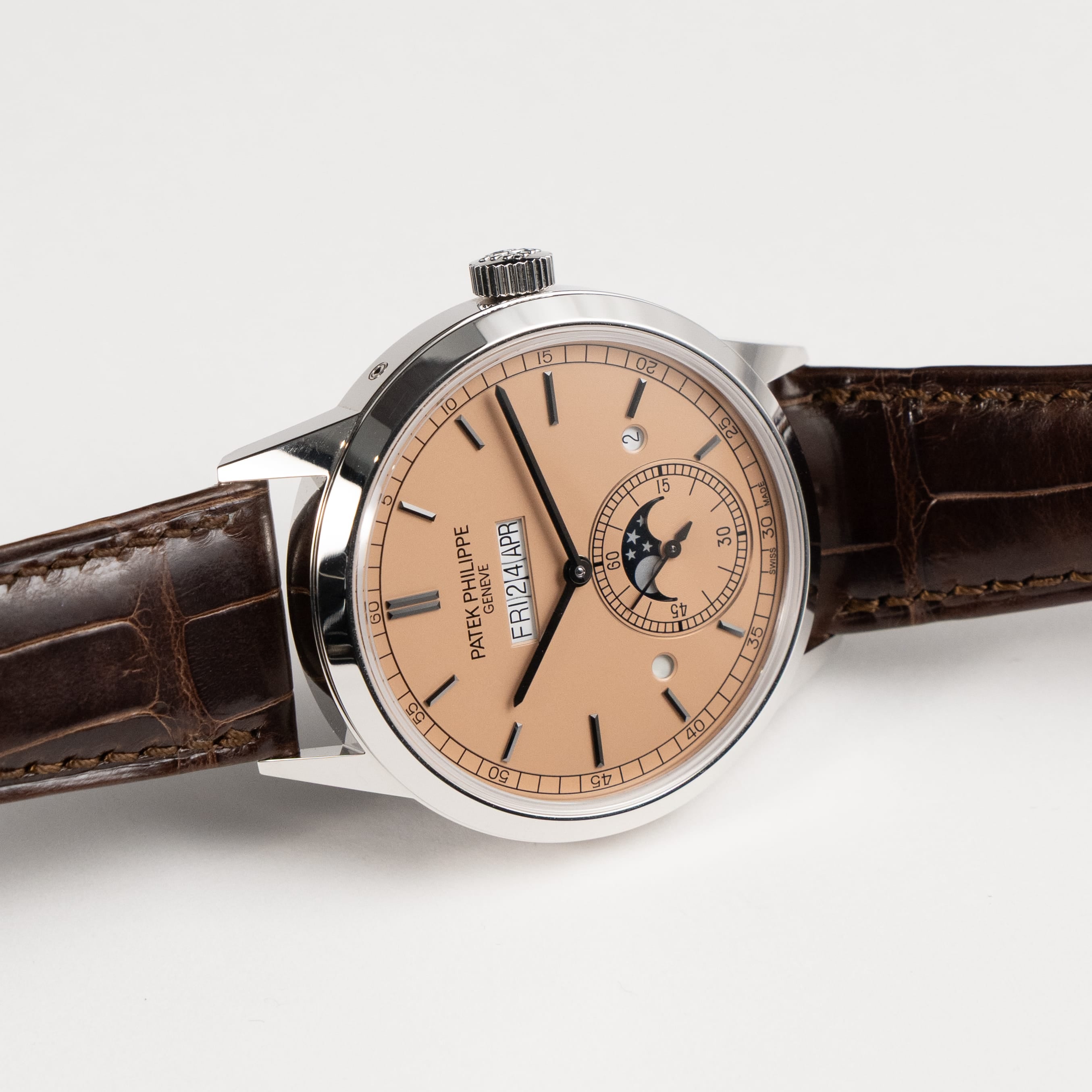 Patek Philippe Grand Complications 5236P-010 In-Line Perpetual Calendar Platinum Salmon Dial (2025)