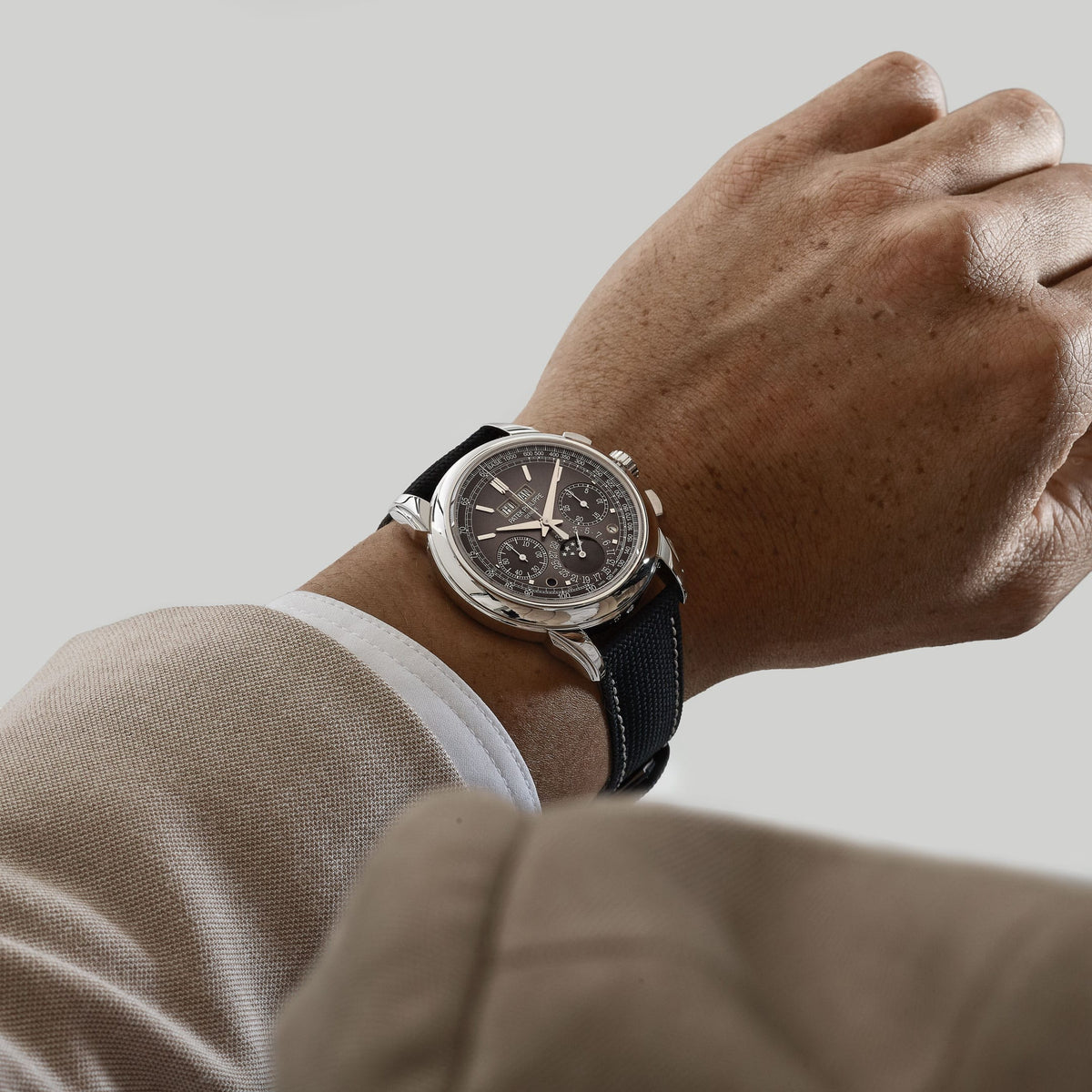 Patek Philippe Grand Complications 5270P-015 Perpetual Calendar Chronograph Platinum Charcoal Gray Dial (2026)