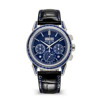 Thumbnail for Patek Philippe Grand Complications Perpetual Calendar Chronograph Platinum Baguette Blue Sapphires 5271/11P-010 Wrist Aficionado