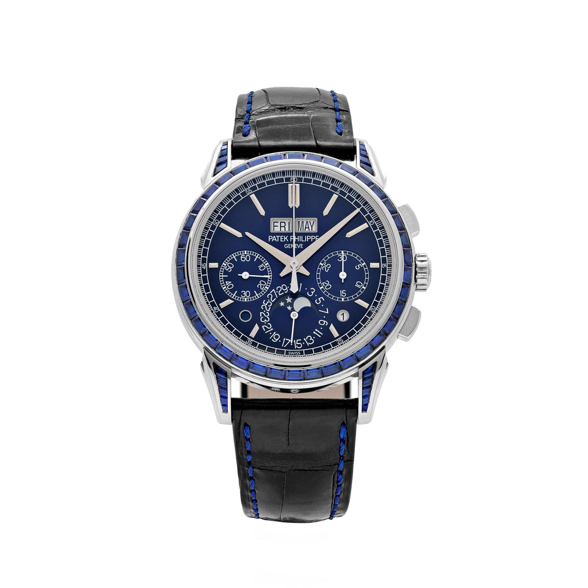 Patek Philippe Grand Complications 5271/11P-010 Perpetual Calendar Chronograph Platinum Baguette Sapphires