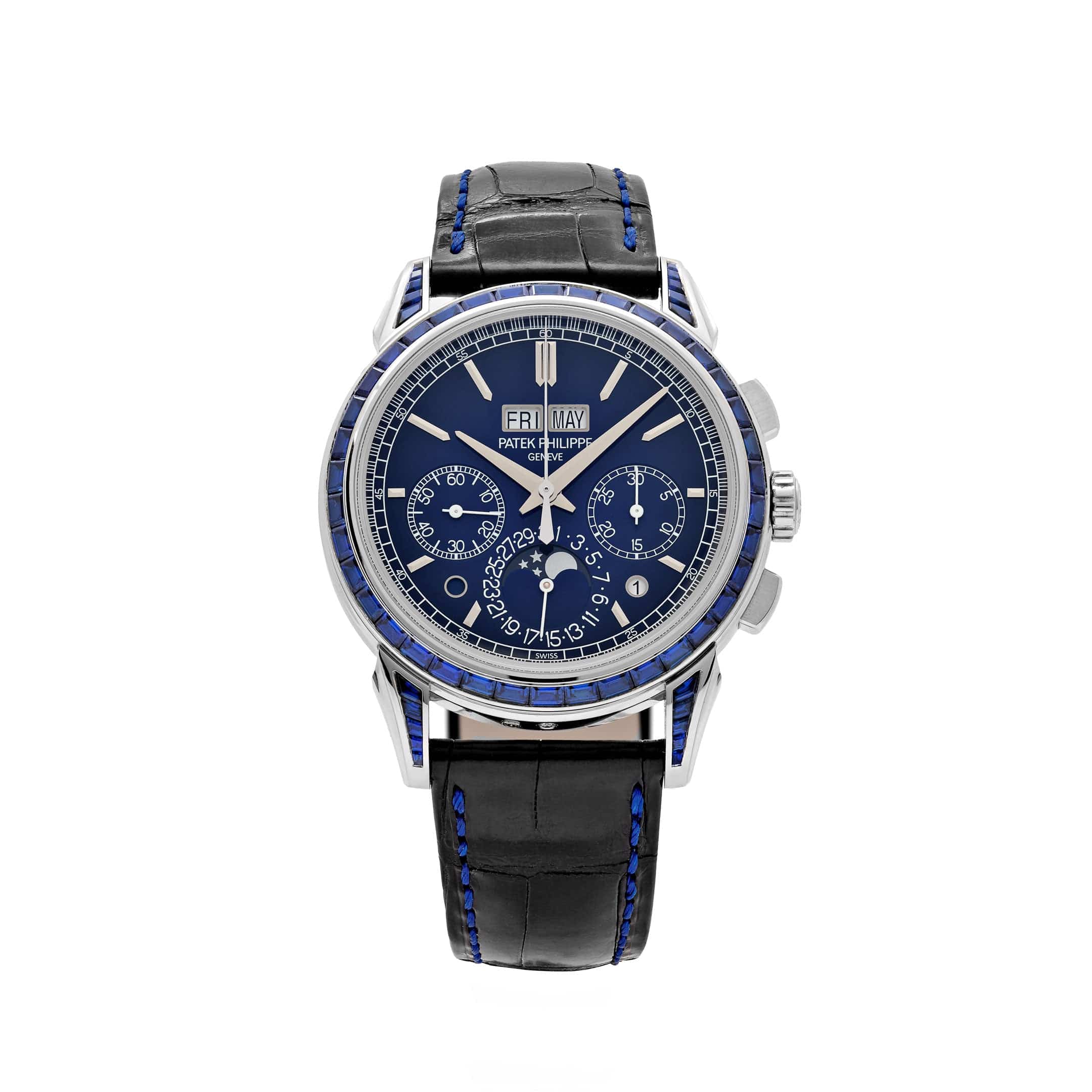 Patek Philippe Grand Complications 5271/11P-010 Perpetual Calendar Chronograph Platinum Baguette Sapphires (2025)
