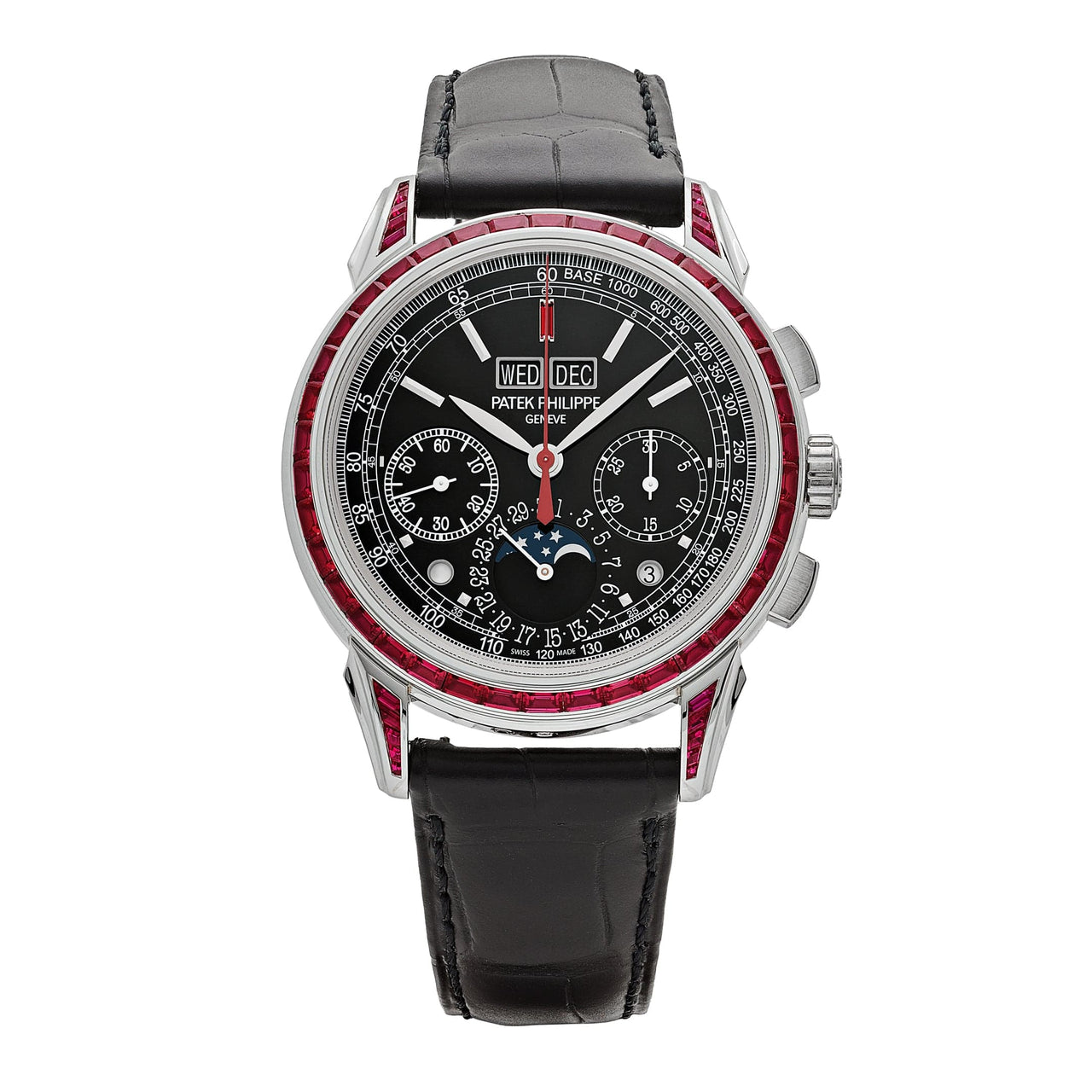 Patek Philippe Grand Complications  5271-12P-001 Perpetual Calendar  Platinum Black Dial Ruby Bezel