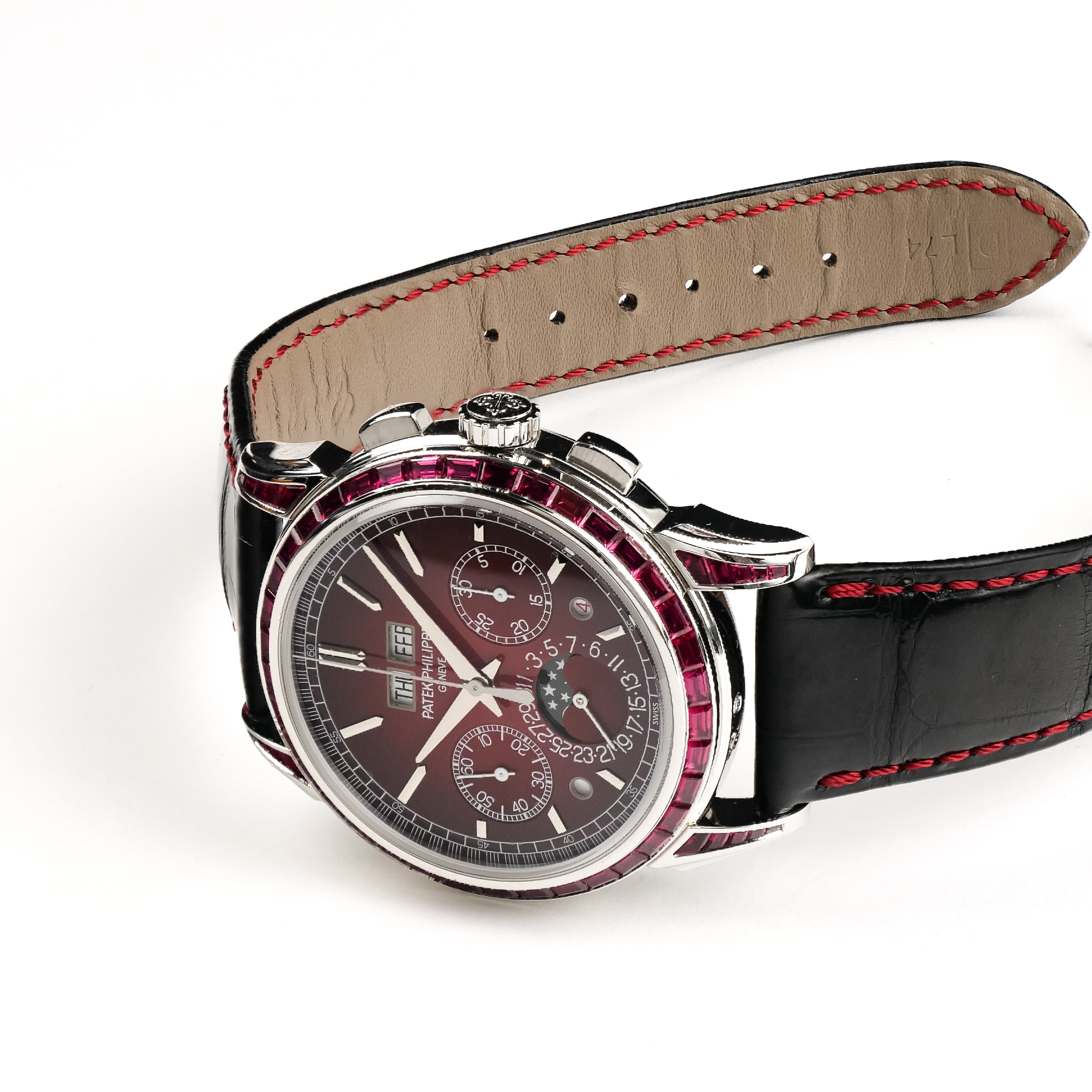 Patek Philippe Grand Complications 5271/12P-010 Perpetual Calendar Chronograph Platinum Baguette Rubies