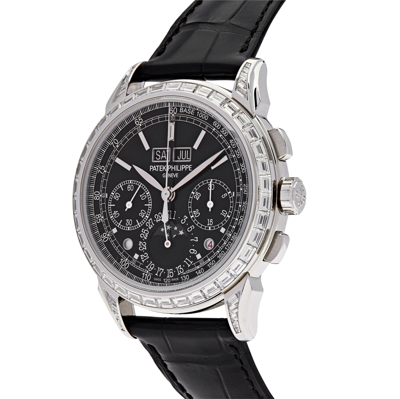 Luxury Watch Patek Philippe Perpetual Calendar Grand Complications Platinum Black Dial 5271P-001 Wrist Aficionado
