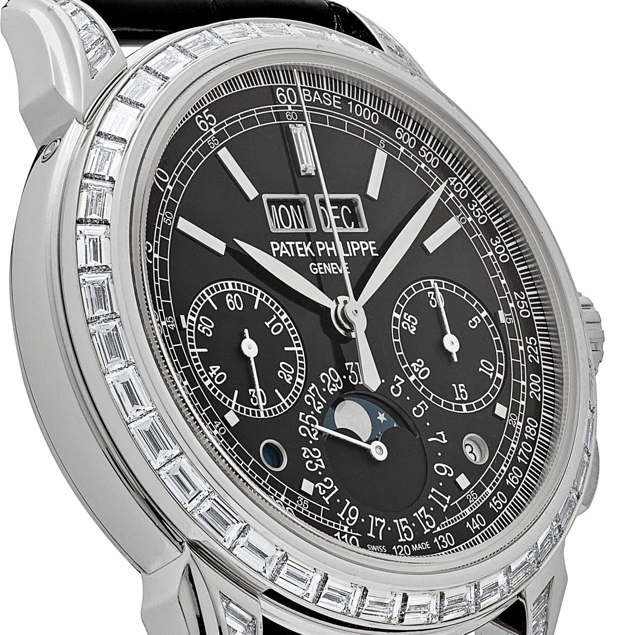 Patek Philippe Grand Complications 5271P 001 Perpetual Calendar Platinum Black Dial Baguette Bezel