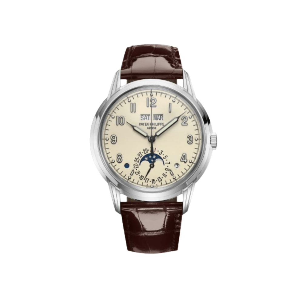 Luxury Watch Patek Philippe Grand Complications Perpetual Calendar White Gold 5320G-001 Wrist Aficionado