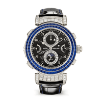 Thumbnail for Patek Philippe Grand Complication White Gold Haute Joaillerie Baguette Blue Sapphires Double-faced  6300/401G-001 Wrist Aficionado