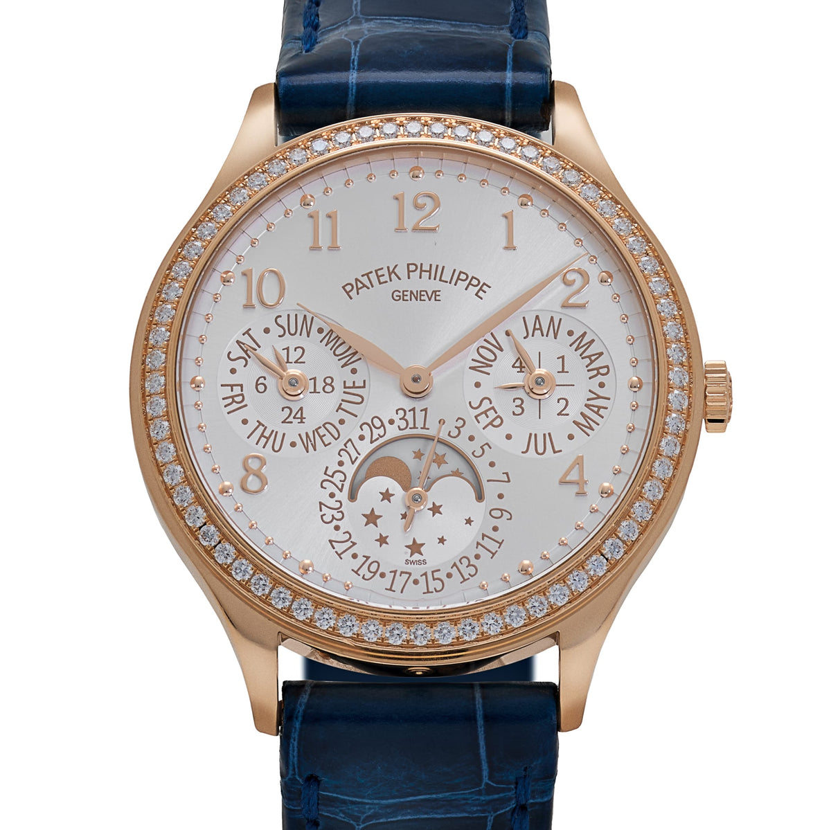 Patek Philippe Grand Complications 7140R-001 'Ladies' Perpetual Calendar Rose Gold Silvery Sunburst Dial Diamond Bezel (2018)