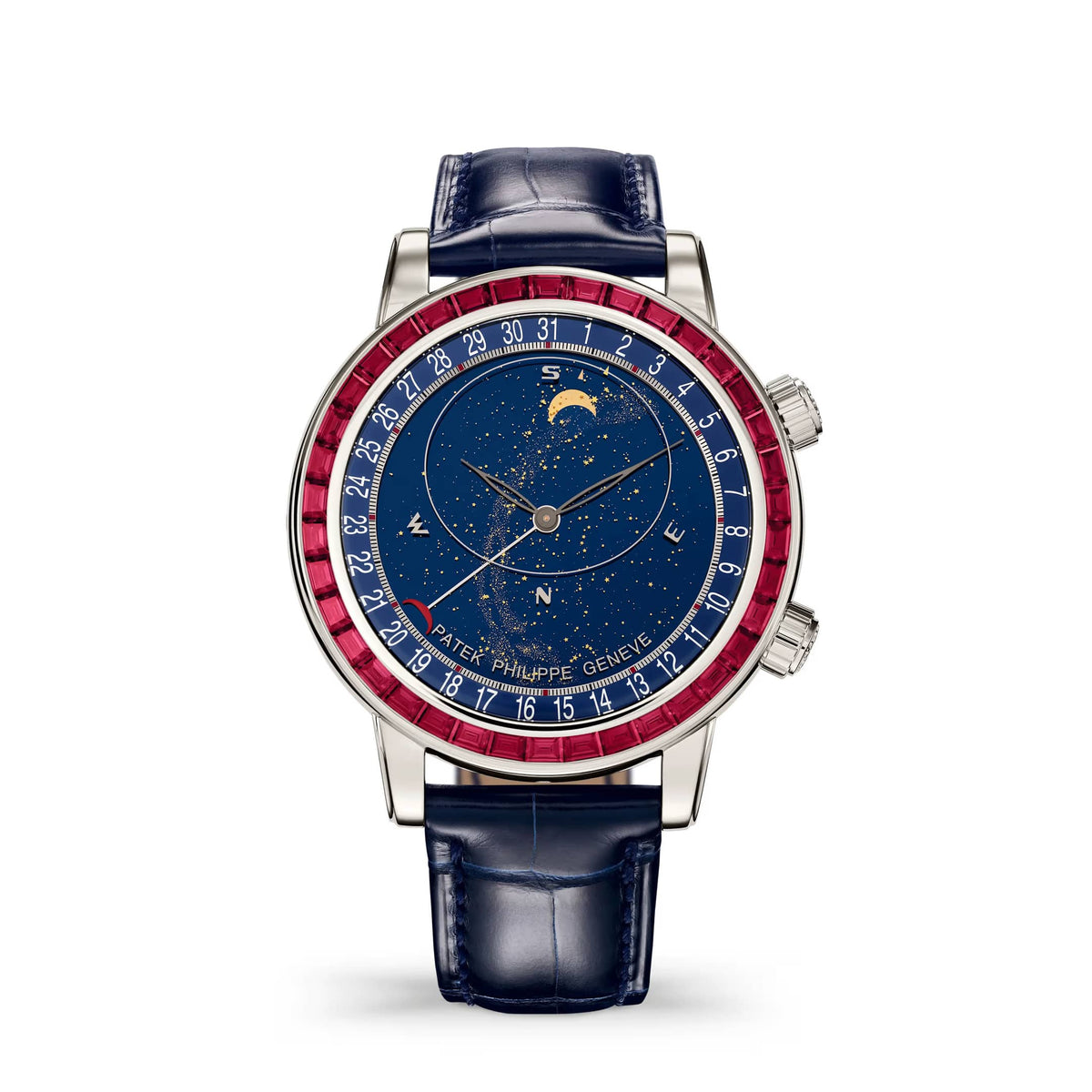 Patek Philippe Grand Complications Joaillerie 6104/12P-010 Celestial Platinum Blue Dial Ruby Bezel (2026)
