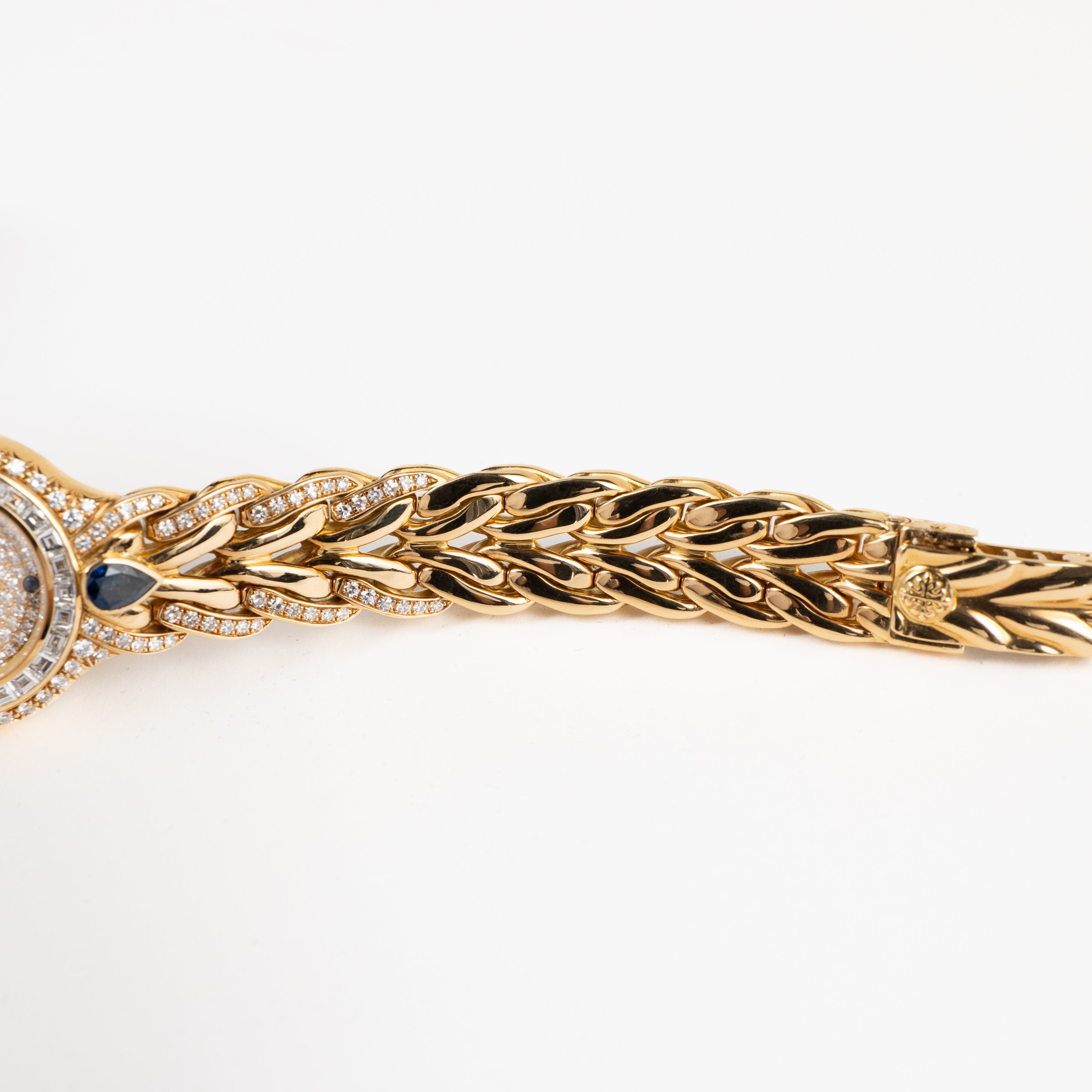 Patek Philippe La Flamme 4818/11 'Ladies' Yellow Gold Diamonds Blue Sapphires Quartz