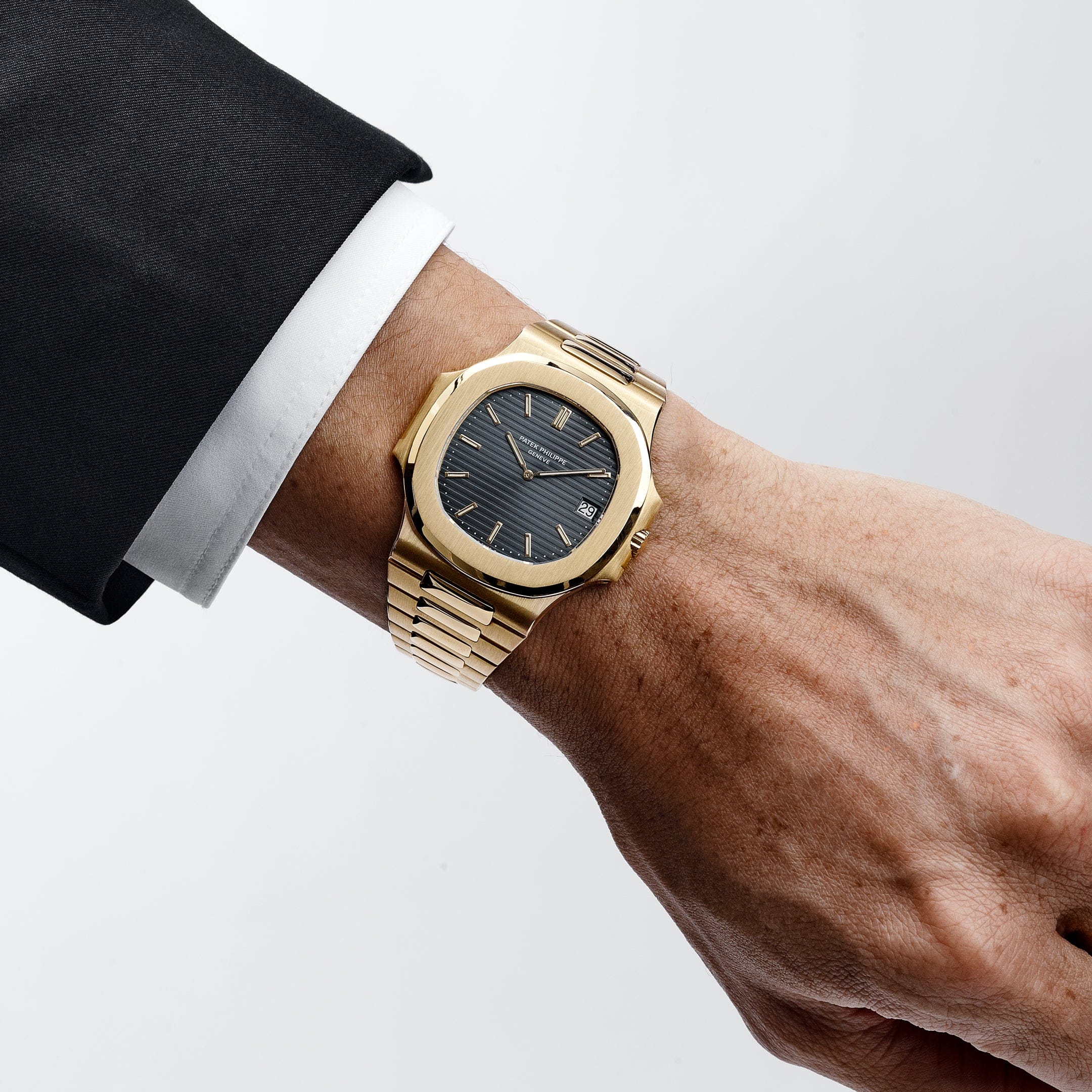 Patek Philippe Nautilus 3700/11J Vintage Yellow Gold Black Ribbed Dial
