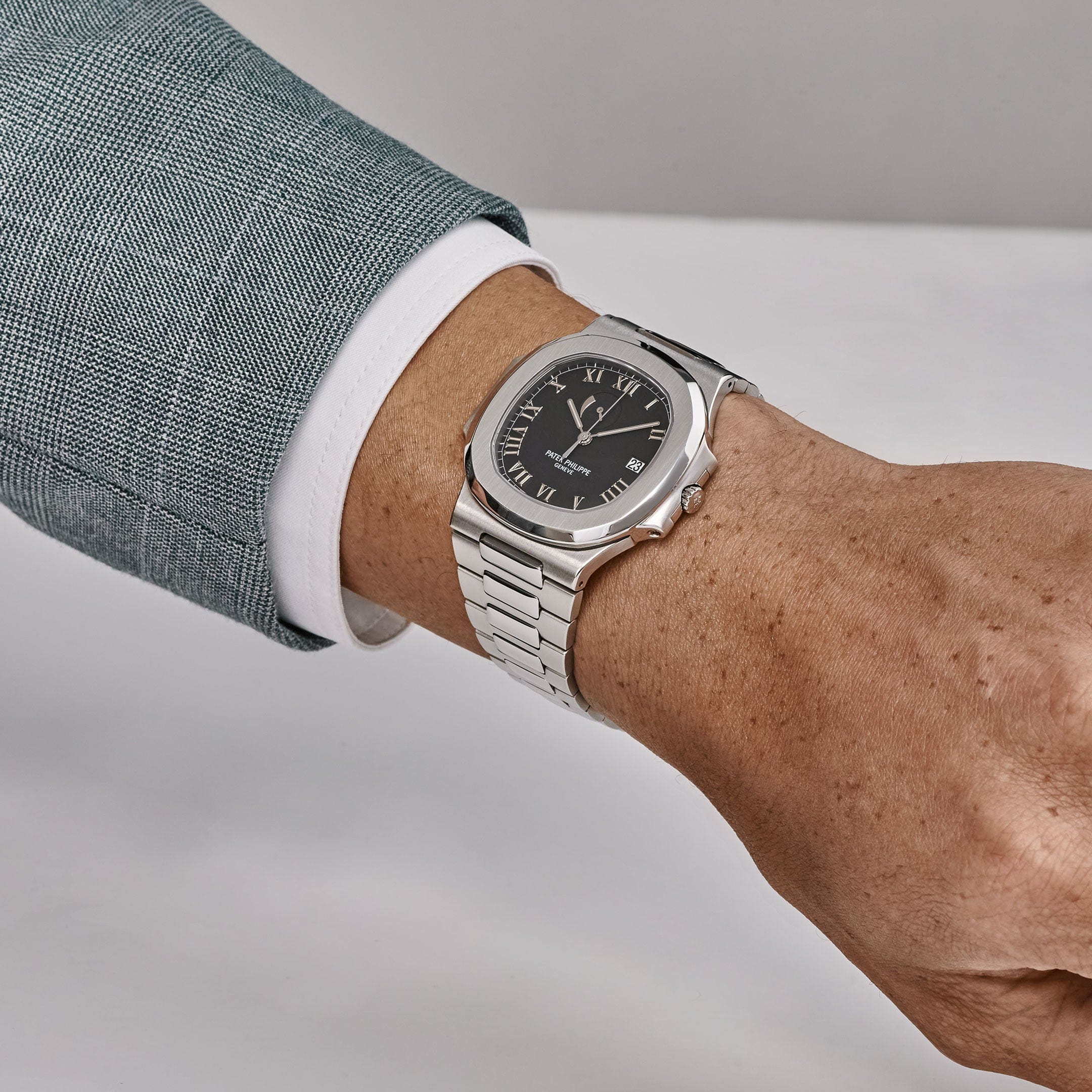 Patek Philippe Nautilus 3710/1A-001 'Jumbo' Power Reserve Indicator Stainless Steel Black Dial