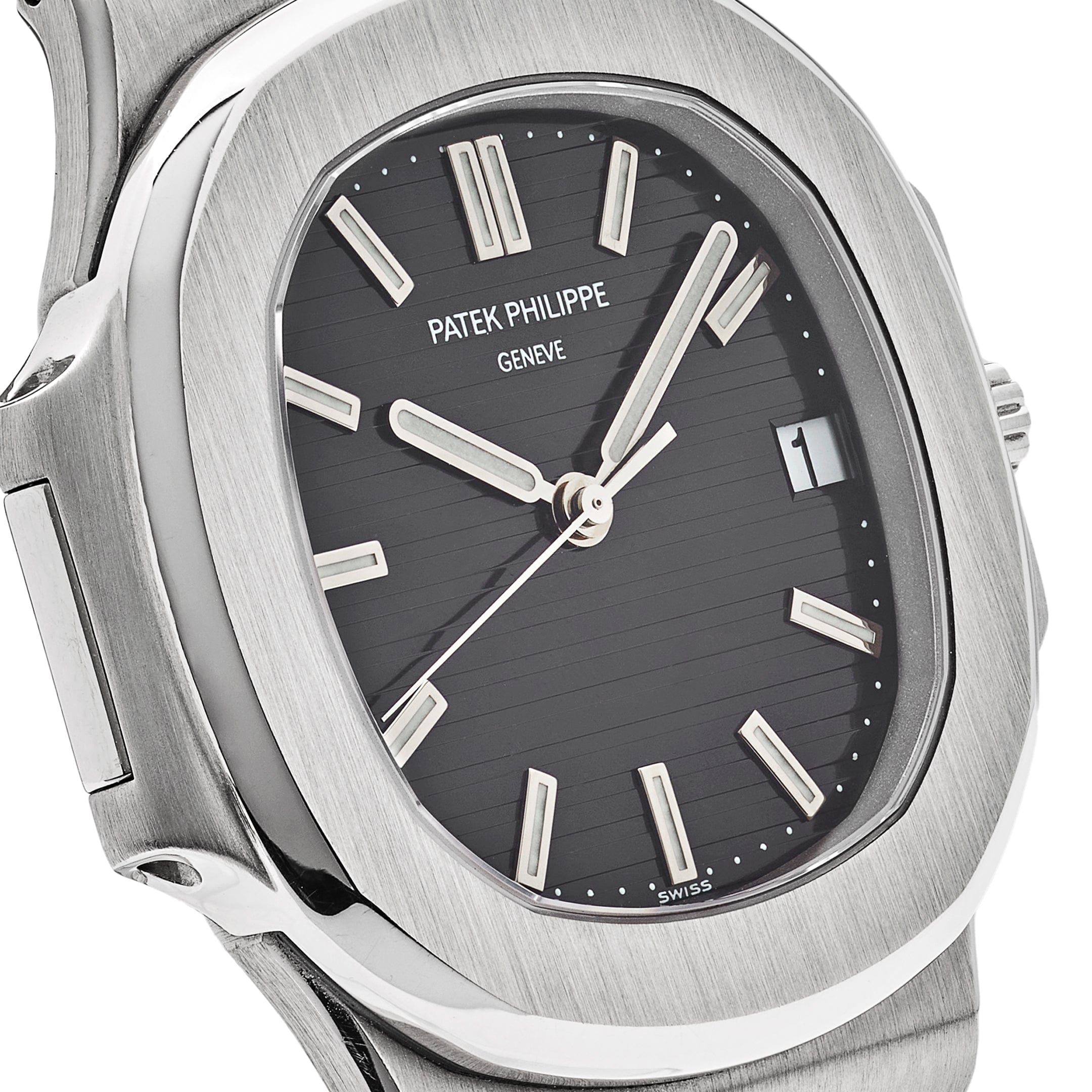 Patek Philippe Nautilus 3711/1G-001 Date White Gold Black Dial