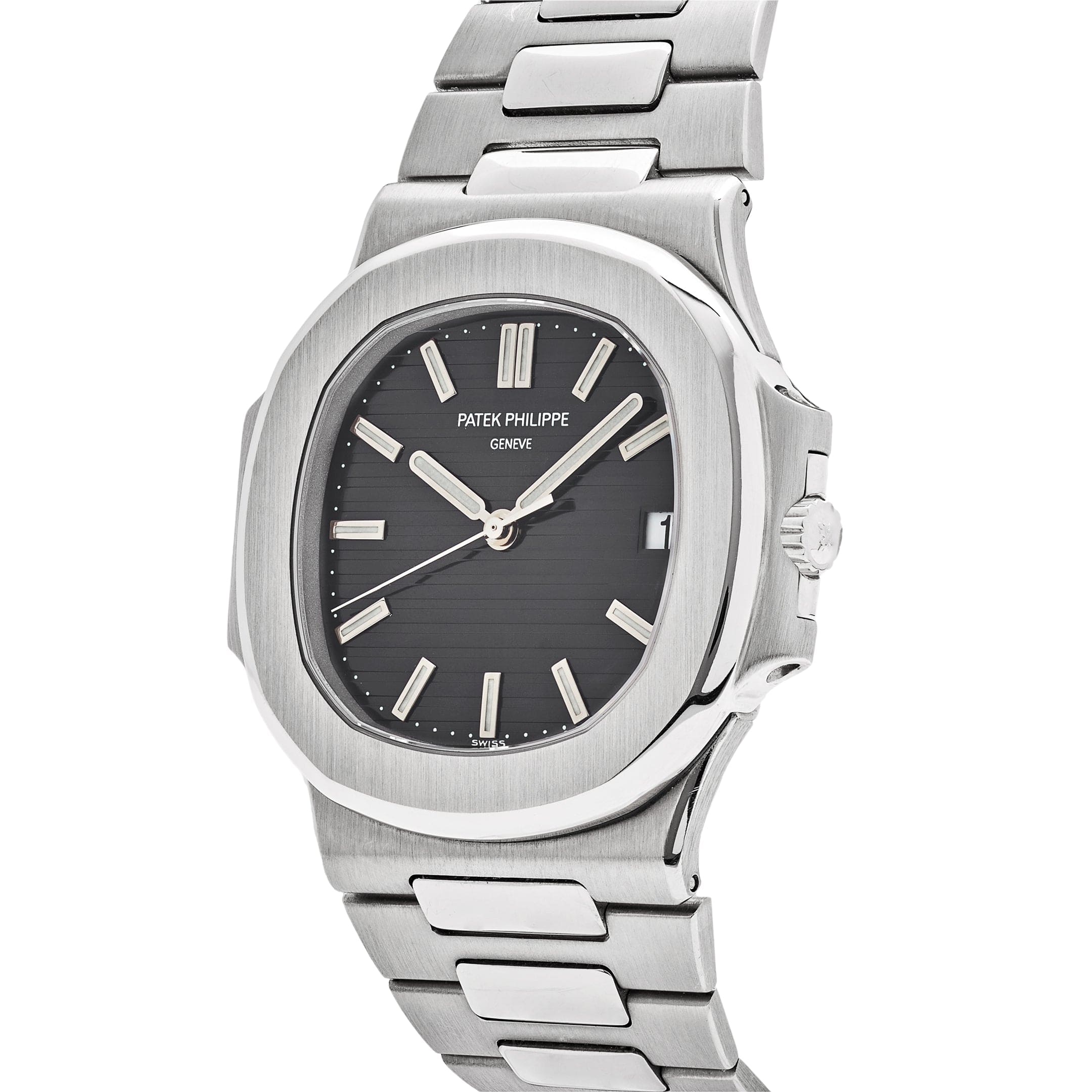 Patek Philippe Nautilus 3711/1G-001 Date White Gold Black Dial