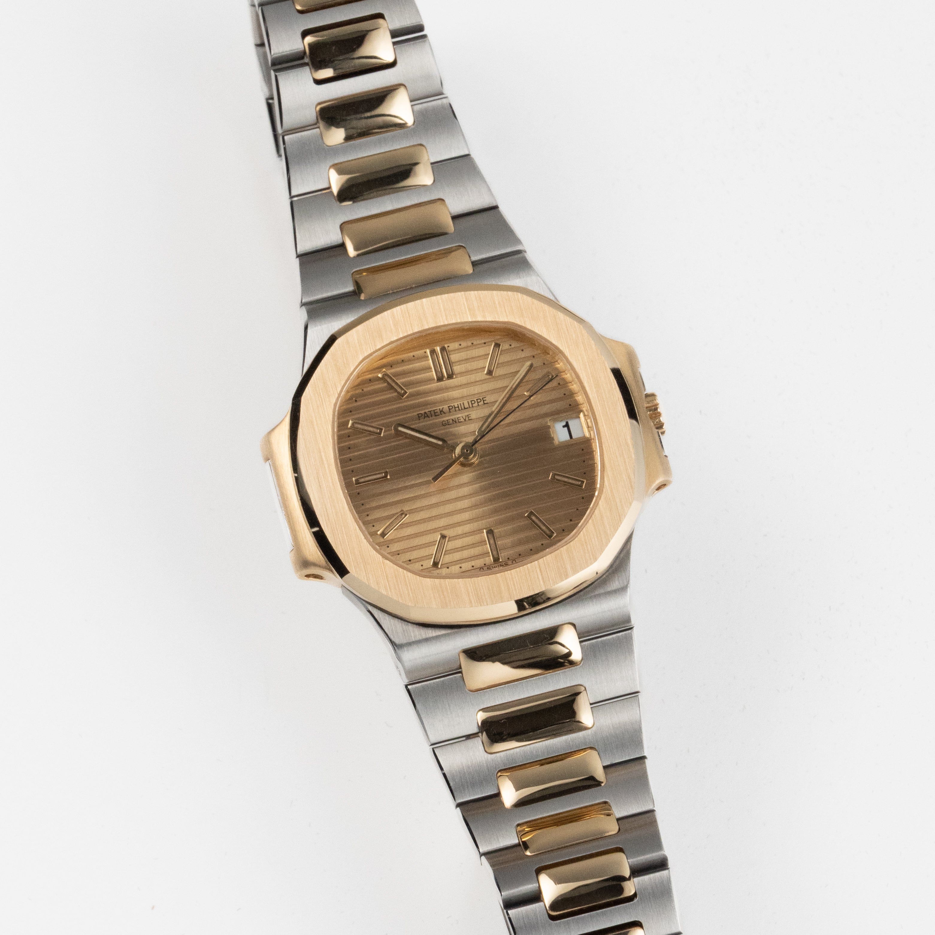 Patek Philippe Nautilus 3800/1AJ Stainless Steel Yellow Gold Champagne Dial