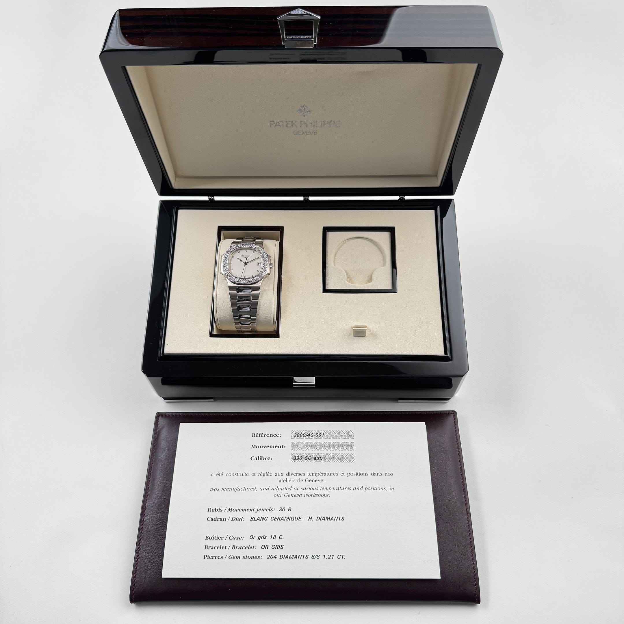 Patek Philippe Nautilus 3800/4G-001 White Gold White Dial Diamond