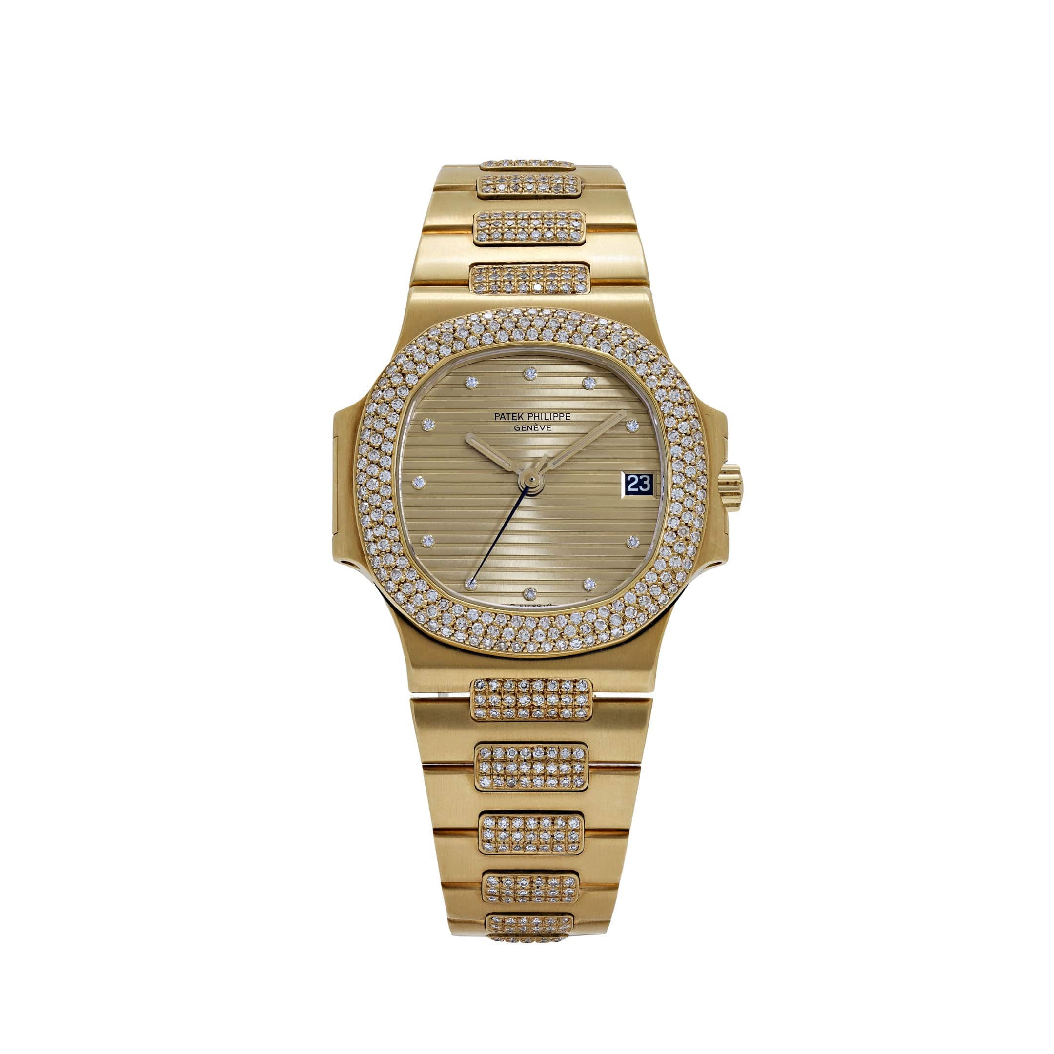 Patek Philippe Nautilus 3800/5 Yellow Gold Glided Gold Diamond Dial (1983)