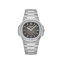 Thumbnail for Patek Philippe Nautilus Platinum Grey Dial Diamond Bezel 5711/110P-001 Wrist Aficionado