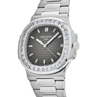 Patek Philippe Nautilus Platinum Grey Dial Diamond Bezel 5711/110P-001 Wrist Aficionado