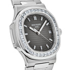 Patek Philippe Nautilus Platinum Grey Dial Diamond Bezel 5711/110P-001 Wrist Aficionado