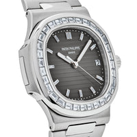 Thumbnail for Patek Philippe Nautilus Platinum Grey Dial Diamond Bezel 5711/110P-001 Wrist Aficionado