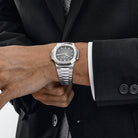 Patek Philippe Nautilus 5711/110P-001 Platinum Grey Diamond Baguette Dial Diamond Baguette Bezel (2021)