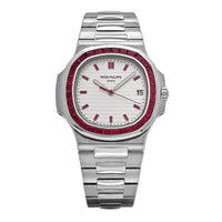 Thumbnail for Patek Philippe Nautilus 5711/112P-010 Platinum White Dial Ruby Bezel