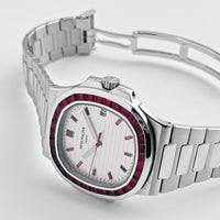 Thumbnail for Patek Philippe Nautilus 5711/112P-010 Platinum White Dial Ruby Bezel