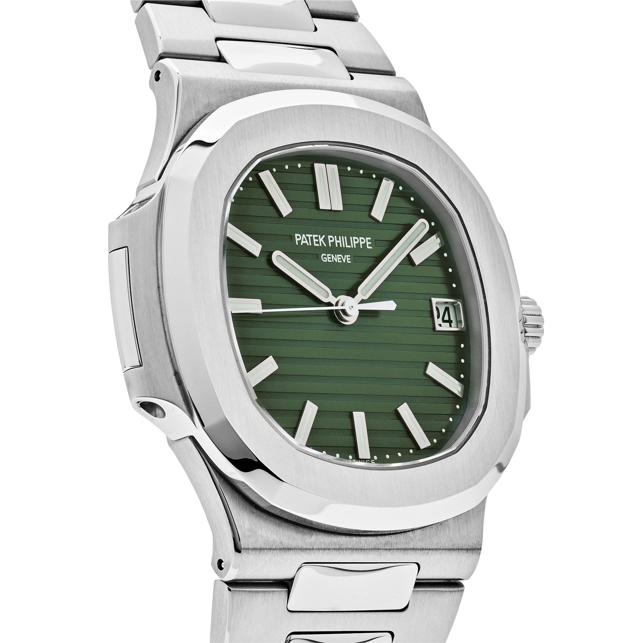 ポコ右側 Patek Philippe Nautilus 5711/1A-014 Stainless Steel Green Dial