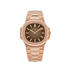 Luxury Watch Patek Philippe Nautilus Rose Gold Chocolate Dial 5711/1R (2016) Wrist Aficionado