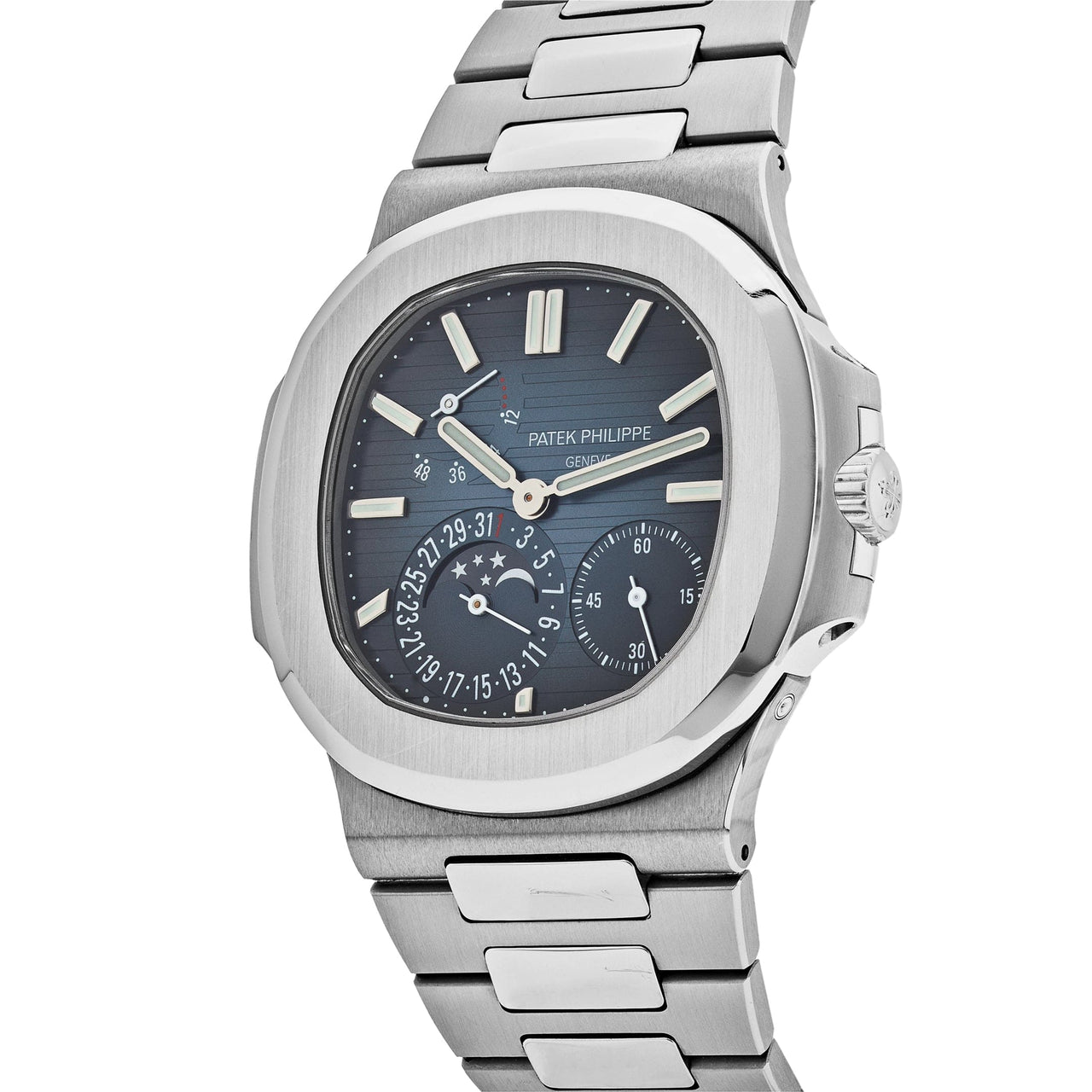 Luxury Watch Patek Philippe Nautilus Moonphase Stainless Steel Blue Dial 5712/1A-001 (2020) Wrist Aficionado