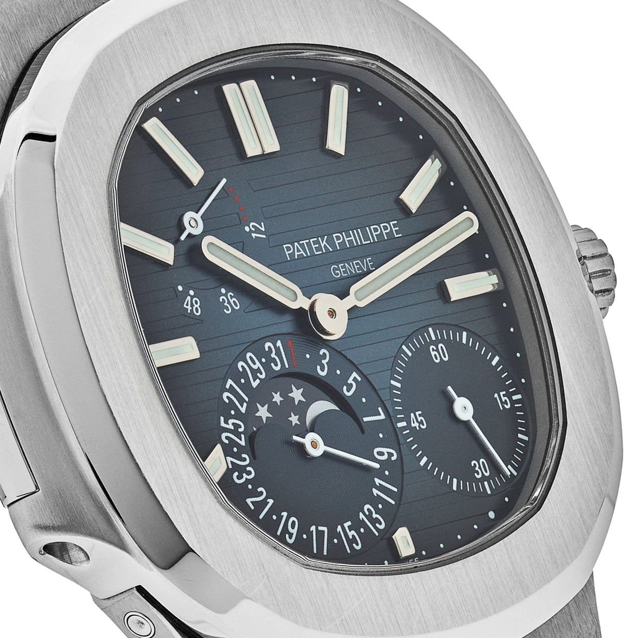 Luxury Watch Patek Philippe Nautilus Moonphase Stainless Steel Blue Dial 5712/1A-001 (2020) Wrist Aficionado