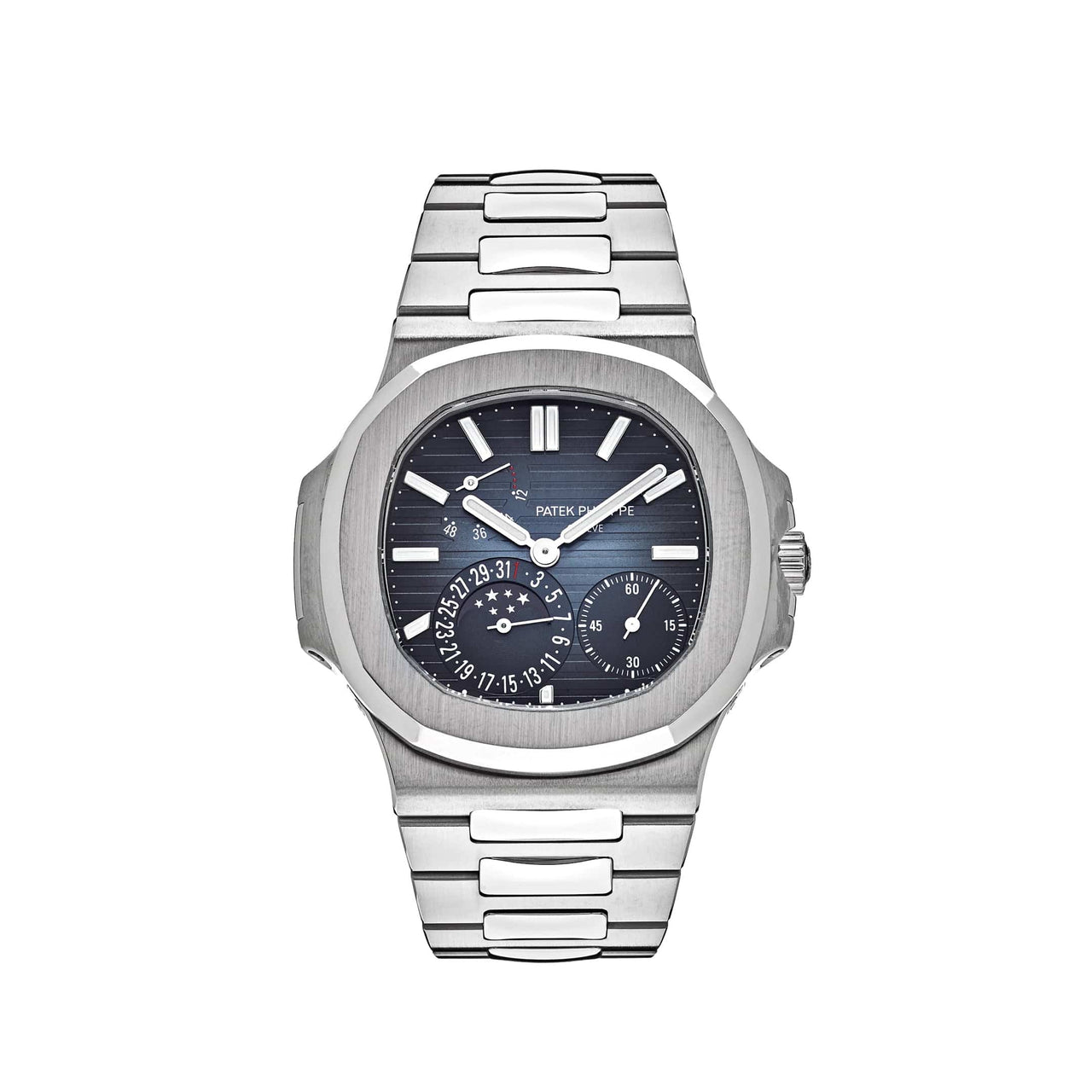 Luxury Watch Patek Philippe Nautilus Moonphase Stainless Steel Blue ...