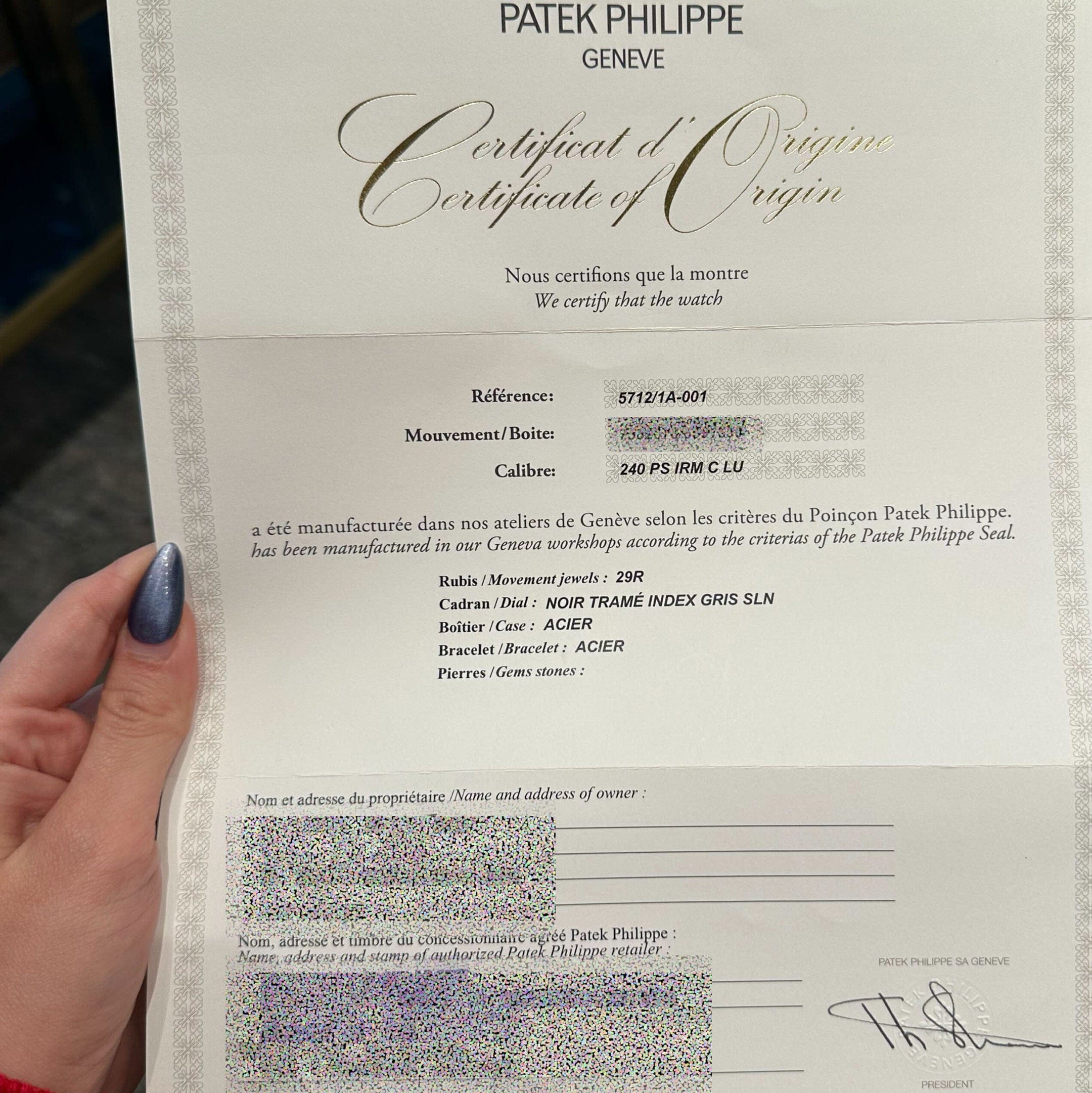 Patek Philippe Nautilus 5712/1A-001 Stainless Steel Blue Dial Moon Phases (2023)