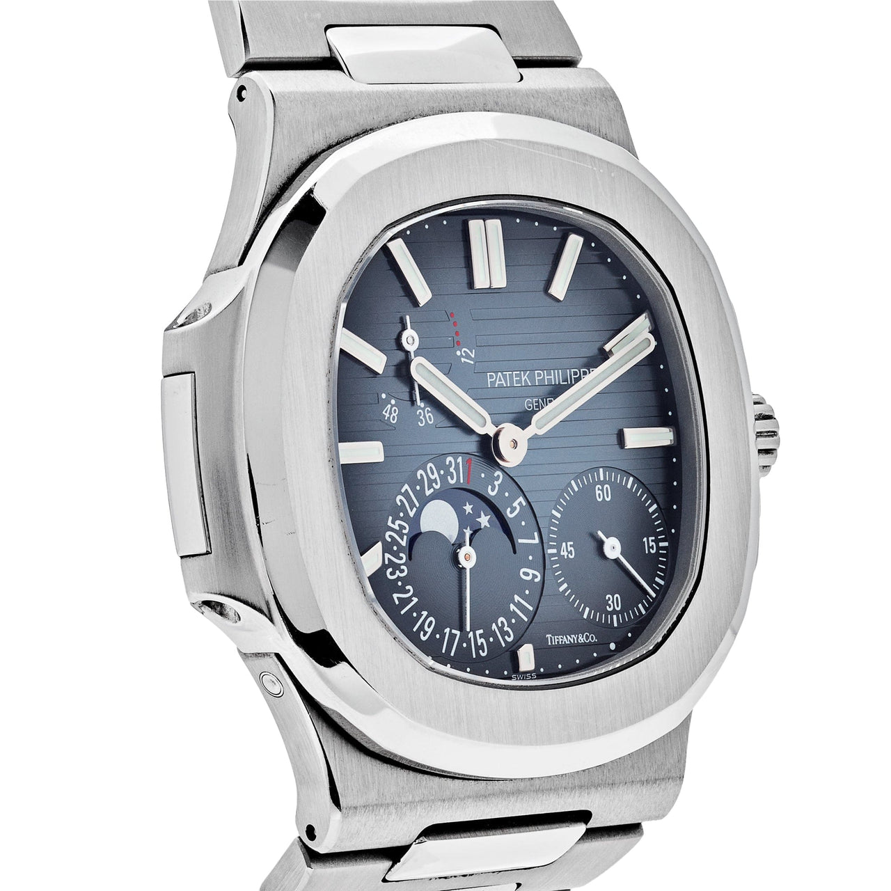 Luxury Watch Patek Philippe Nautilus Moonphase Steel Tiffany Blue Dial ...