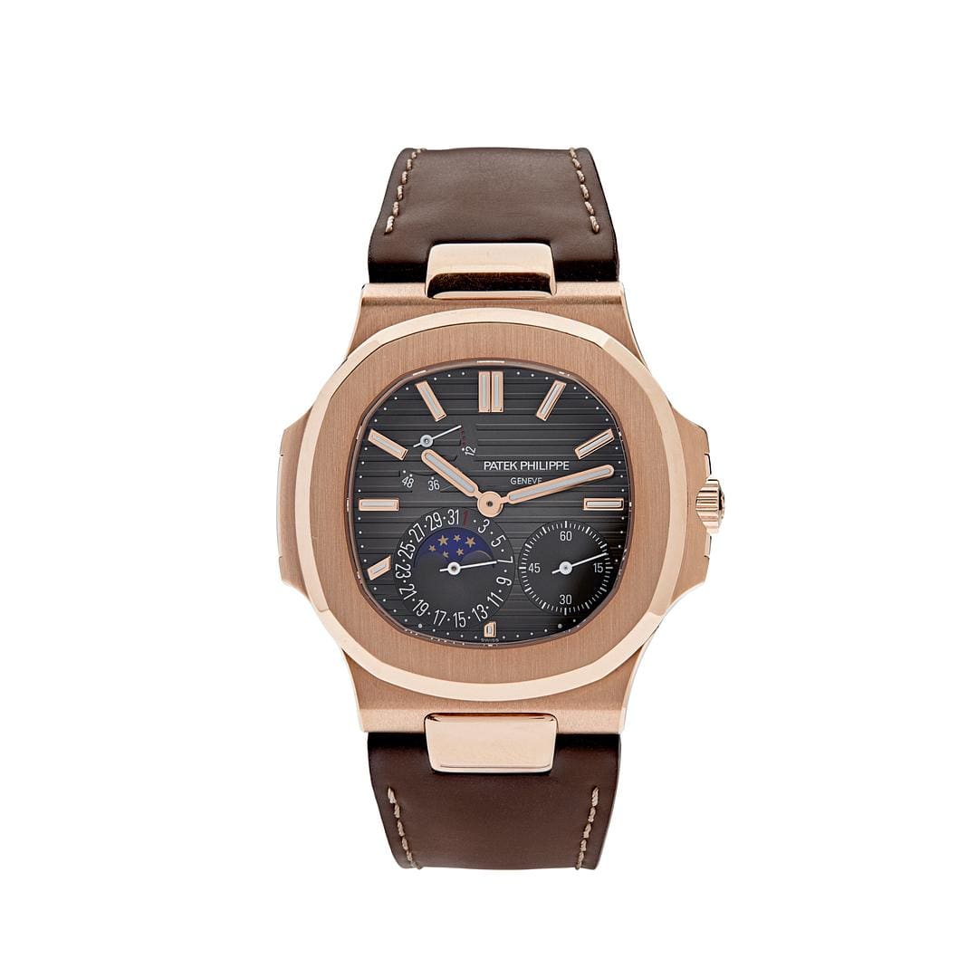 Patek nautilus rose discount gold leather strap