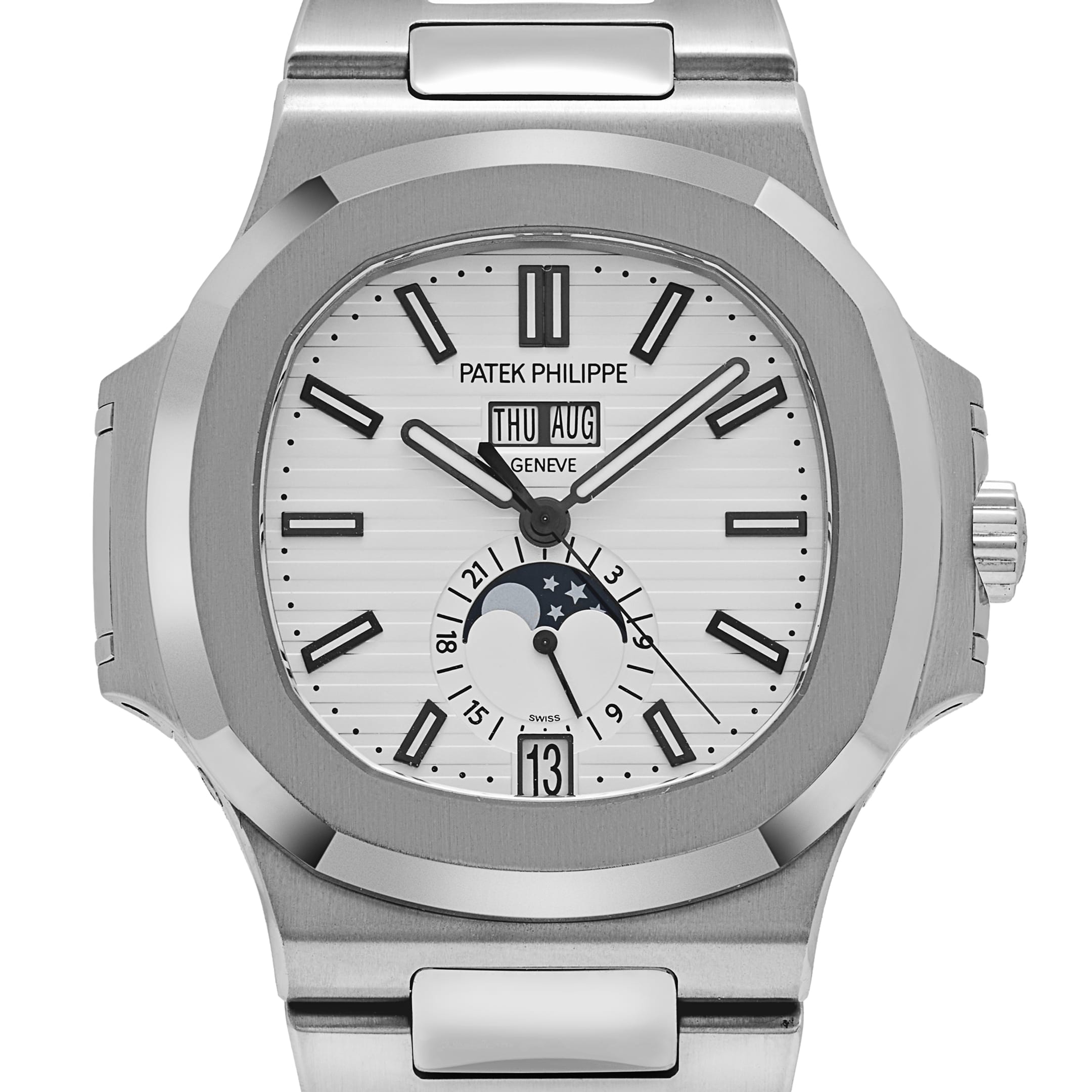 Patek Philippe Nautilus 5726/1A-010 Annual Calendar Moon Phases Stainless Steel White Dial (2016)