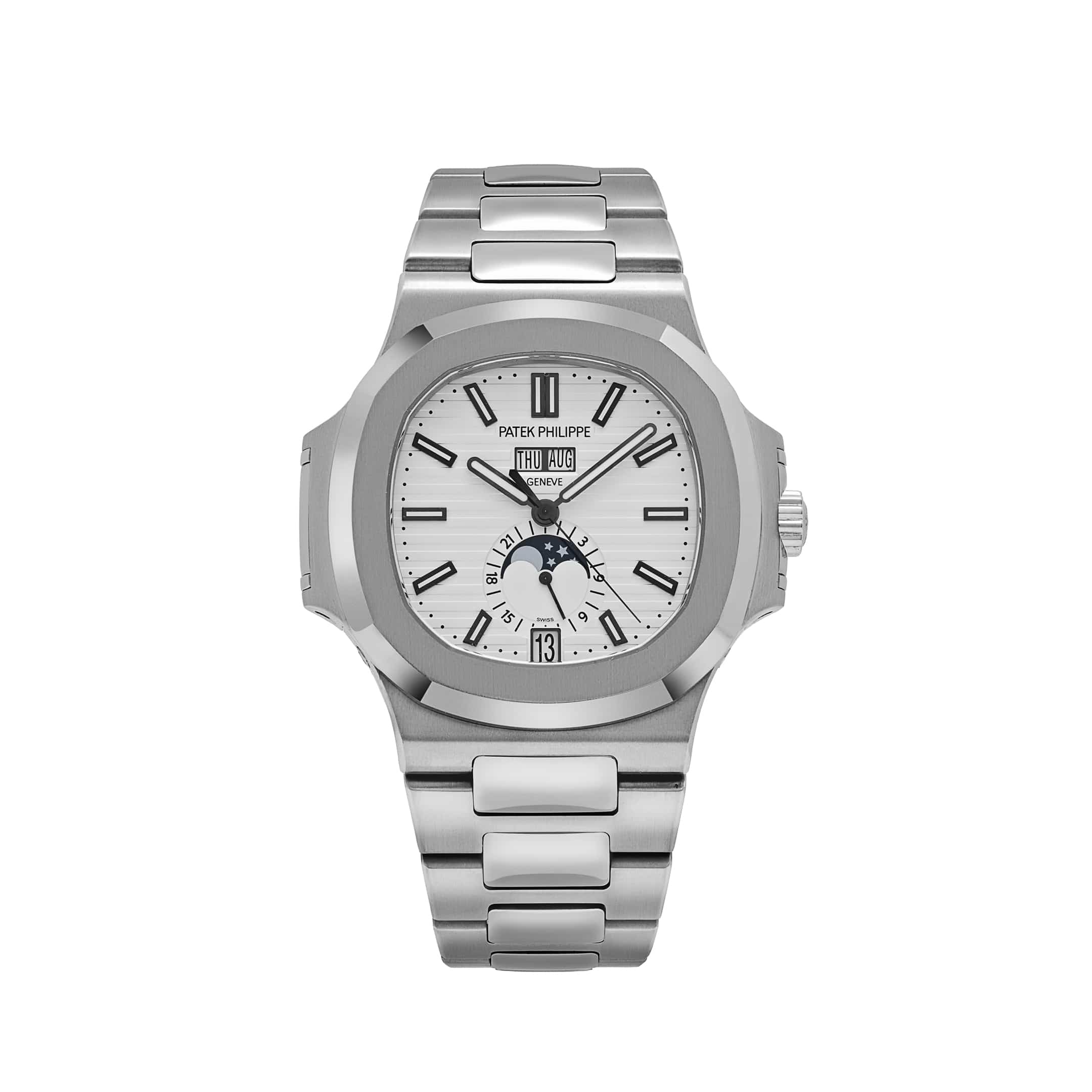Patek Philippe Nautilus 5726/1A-010 Annual Calendar Moon Phases Stainless Steel White Dial (2016)