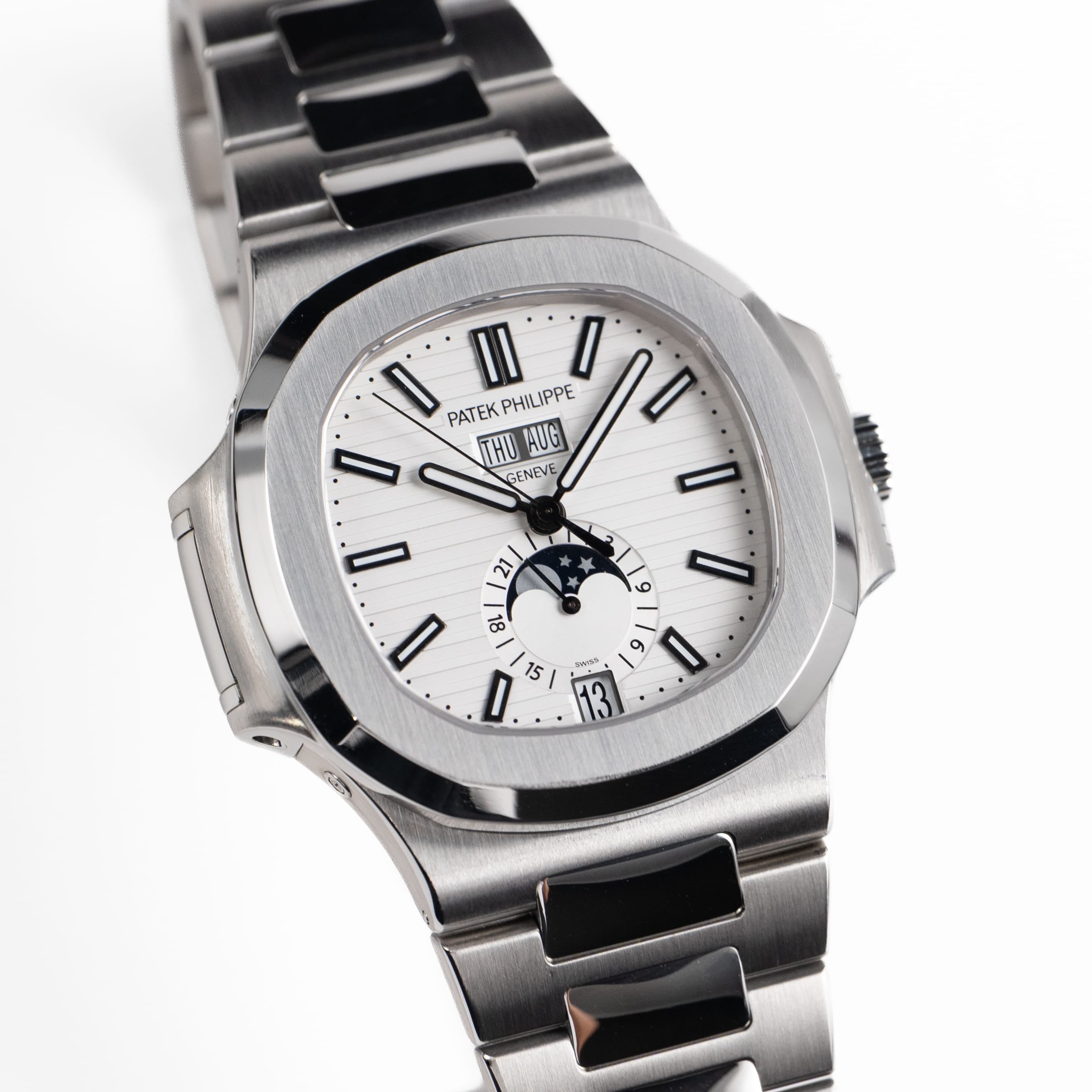 Patek Philippe Nautilus 5726/1A-010 Annual Calendar Moon Phases Stainless Steel White Dial (2016)